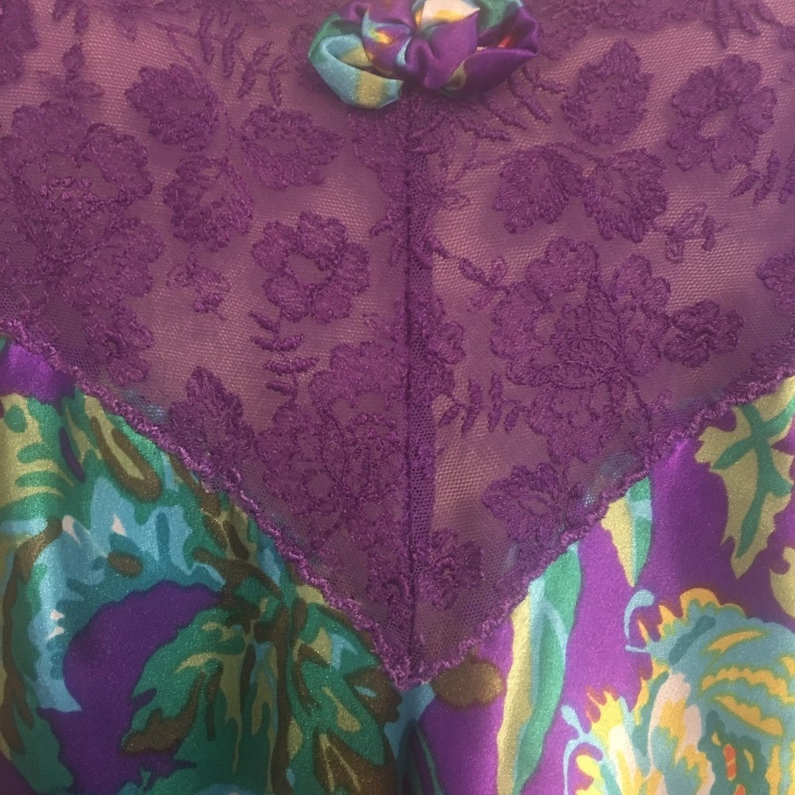 Victoria's Secret Vintage 80s Victoria’s Secret gold label satin chemise Size ONE SIZE - 4 Thumbnail