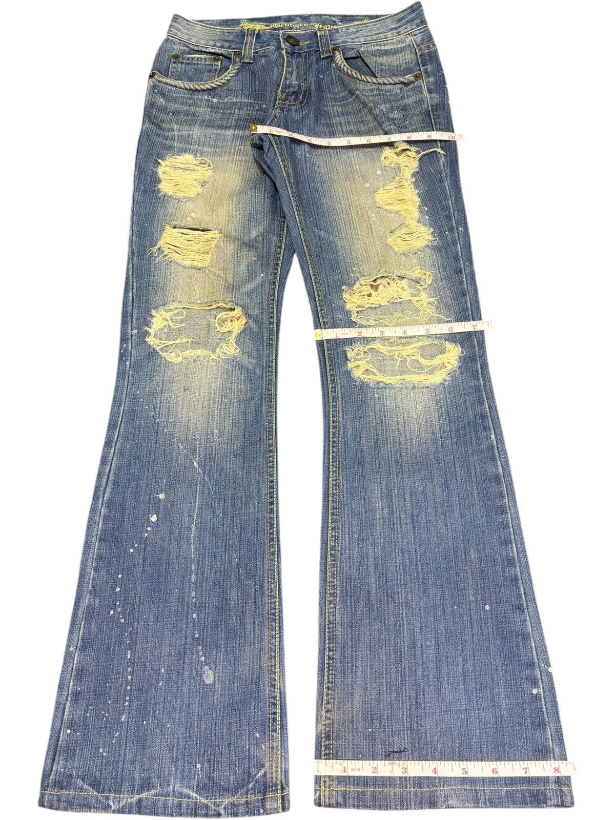 Hysteric Glamour Vintage Japanese Brand Rusty Wash Distress Flare Jeans Size 28" / US 6 / IT 42 - 8 Thumbnail
