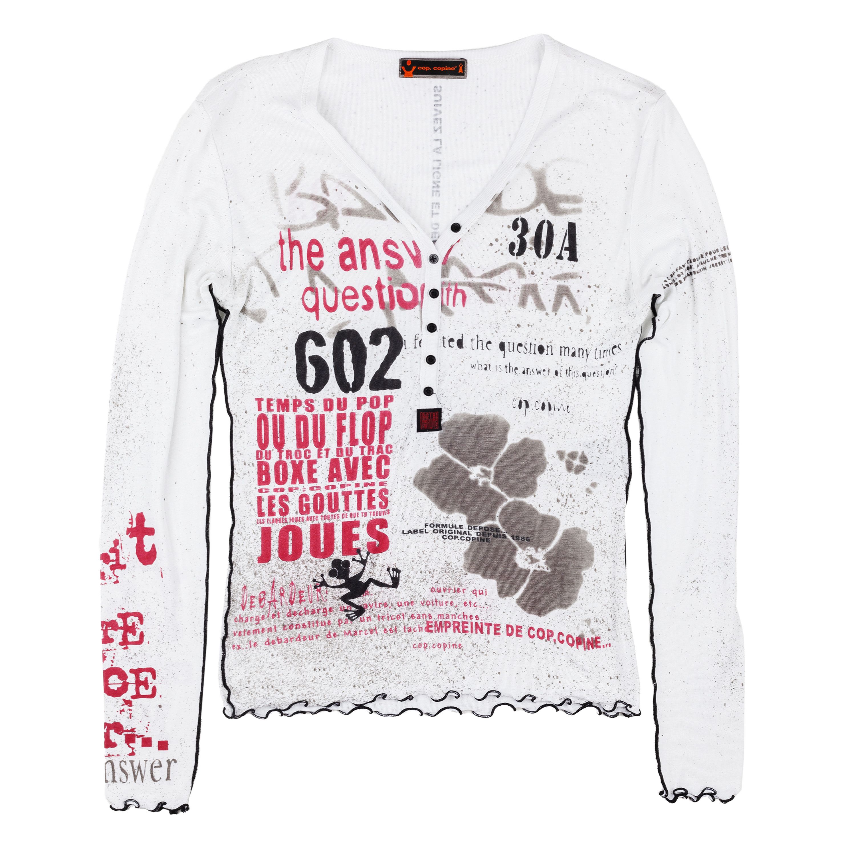 Cop Copine Cop Copine White Punk Vintage Lyocell Top (S) Size S / US 4 / IT 40 - 1 Thumbnail