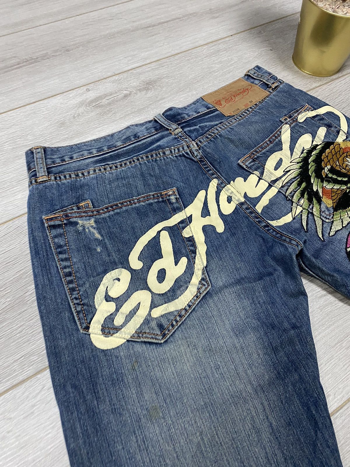 Ed Hardy Ed Hardy 💀 vintage big logo skull denim shorts Size US 32 / EU 48 - 3 Thumbnail