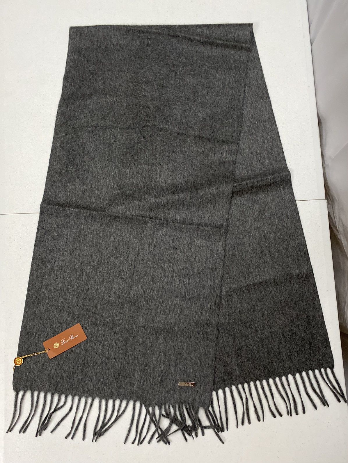 Loro Piana Loro Piana Charcoal Grey Cashmere Unita Scarf Unisex NWT Size ONE SIZE - 4 Thumbnail