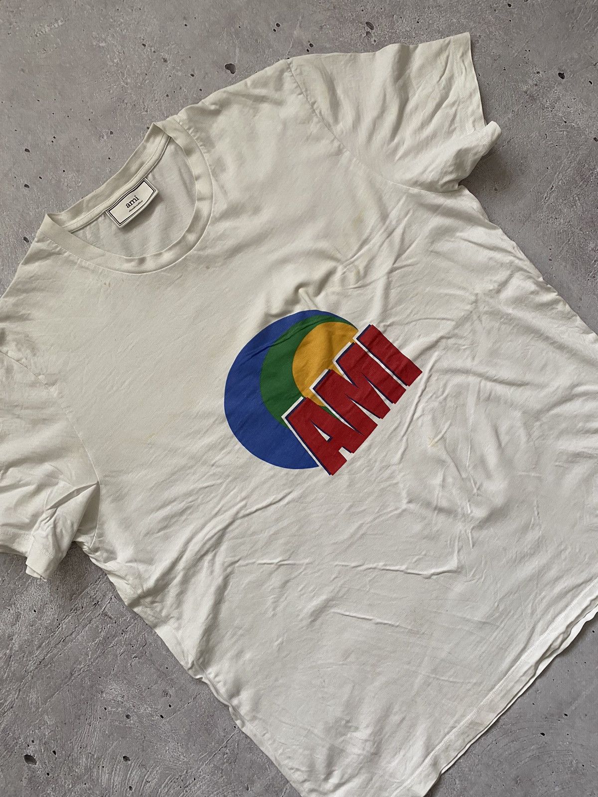 AMI ⛔️Rare AMI Big Logo white t shirt tee ,retro hype ,Y2K Size US M / EU 48-50 / 2 - 1 Thumbnail