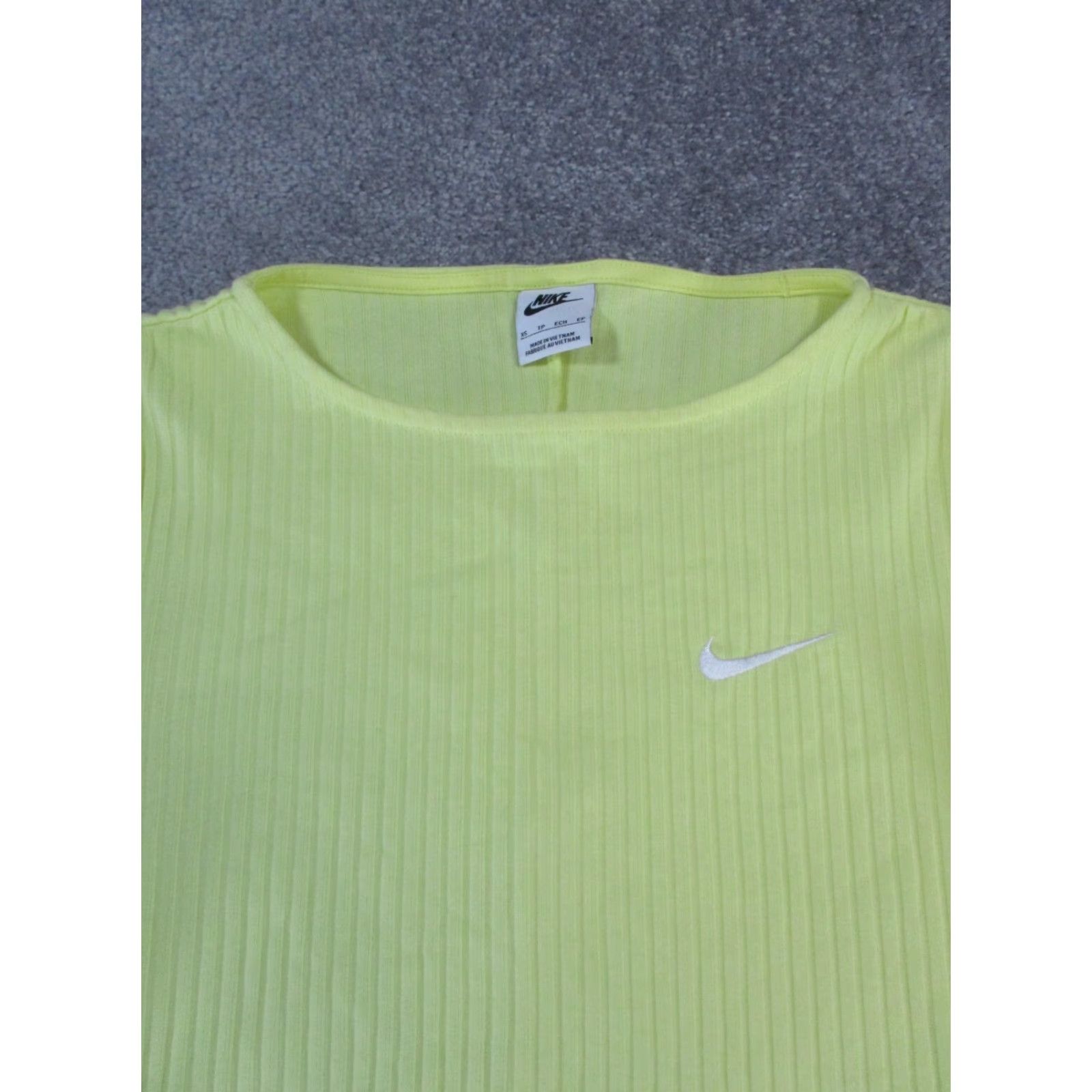 Nike Nike Sweater Womens XS Yellow Ribbed Cotton Jersey Pullover Knit Crewneck Jumper Sweatshirt Shirt Womens XS Yellow Nike Sweater Size XS / US 0-2 / IT 36-38 - 2 Thumbnail