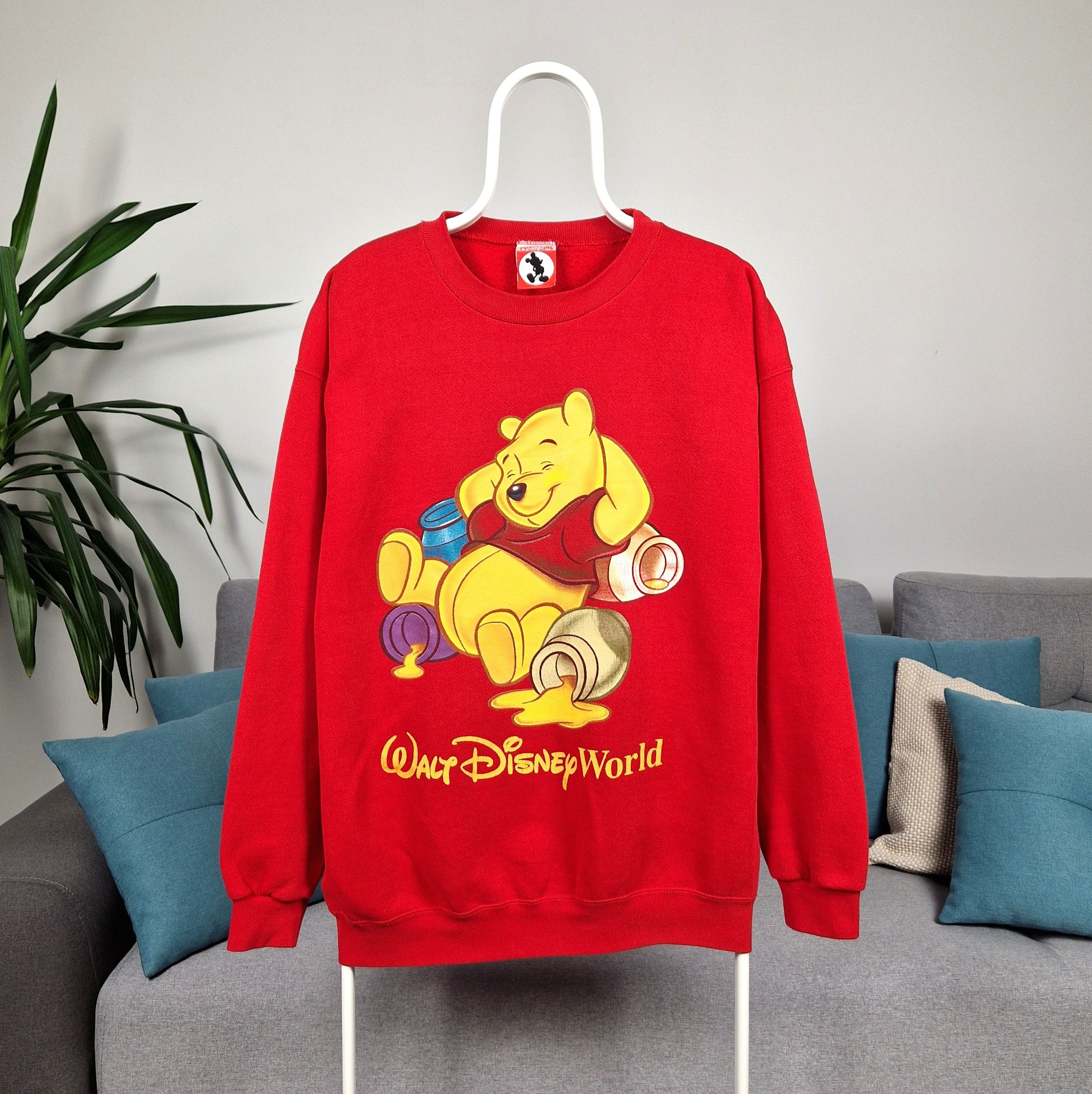 image of Cartoon Network x Disney Winnie The Poof Walt Disney Vintage Sweatshirt Red Xl, Men's