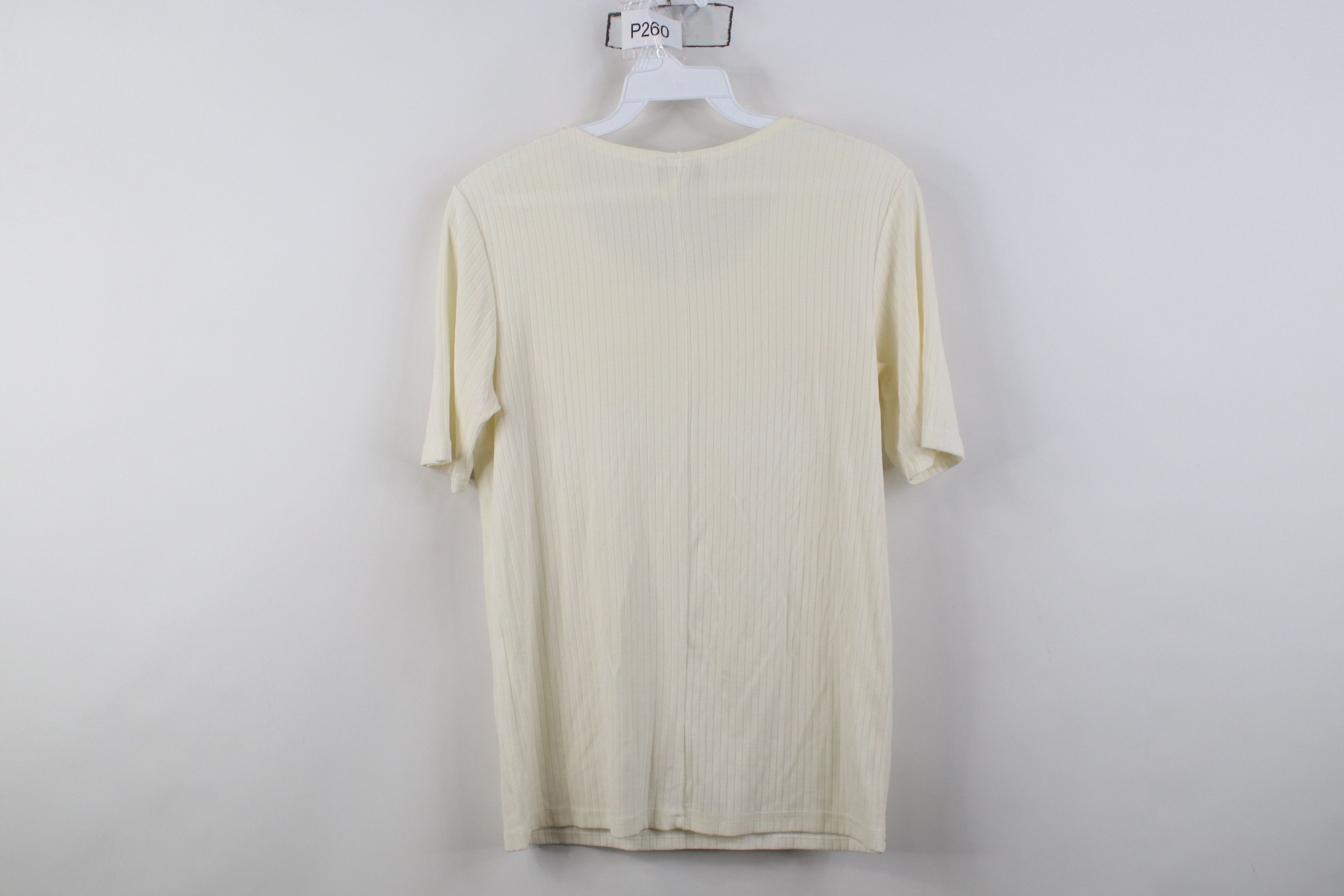 Vintage Vintage 90s Y2K Babydoll Stretch Knit T-Shirt Cream USA Size XL / US 12-14 / IT 48-50 - 9 Thumbnail