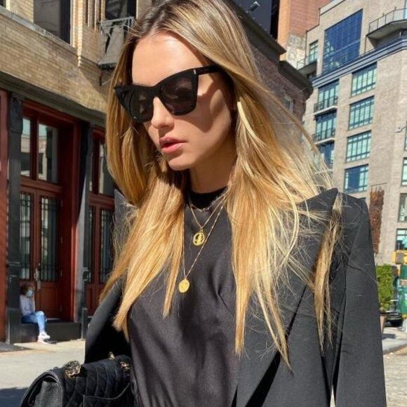 Saint Laurent Paris Saint Laurent SL214 KATE 025 Sunglasses Brown Cat Eye Frame Size ONE SIZE - 6 Thumbnail