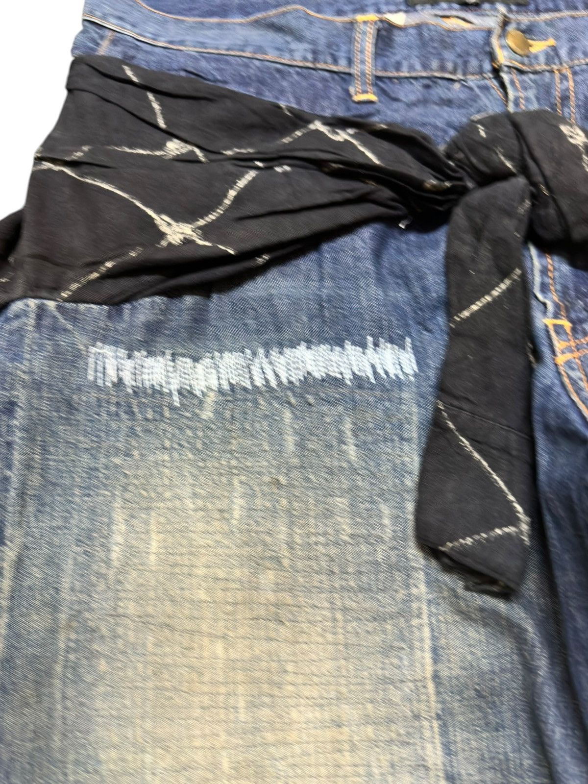 Madness Vintage Madmatty Mudwash Ripped Tied Waist Accents Denim Size US 36 / EU 52 - 4 Thumbnail