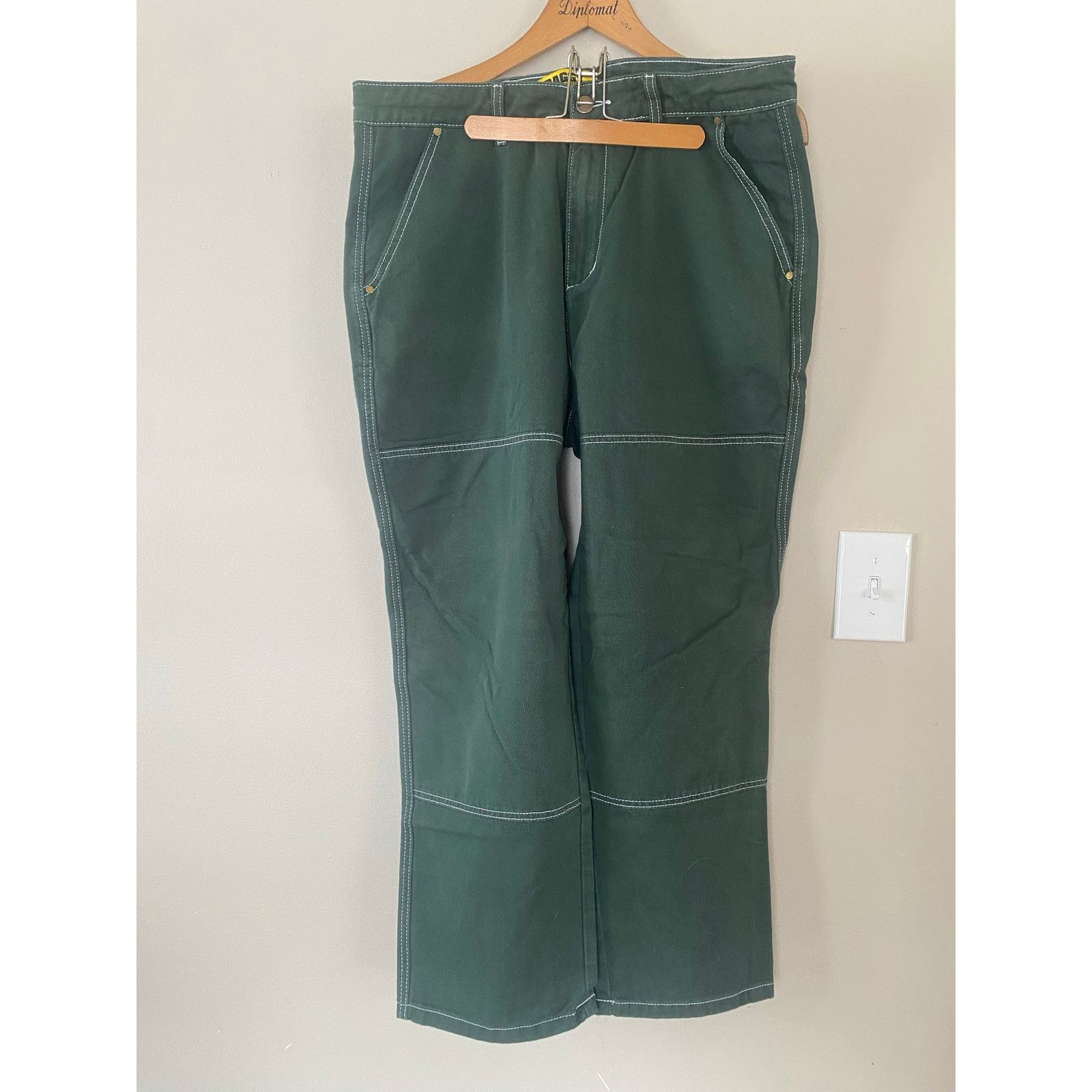 Butter Goods Butter Very Baggy Pants Green Workwear Double Knee Drawst 34 Size US 34 / EU 50 - 1 Thumbnail