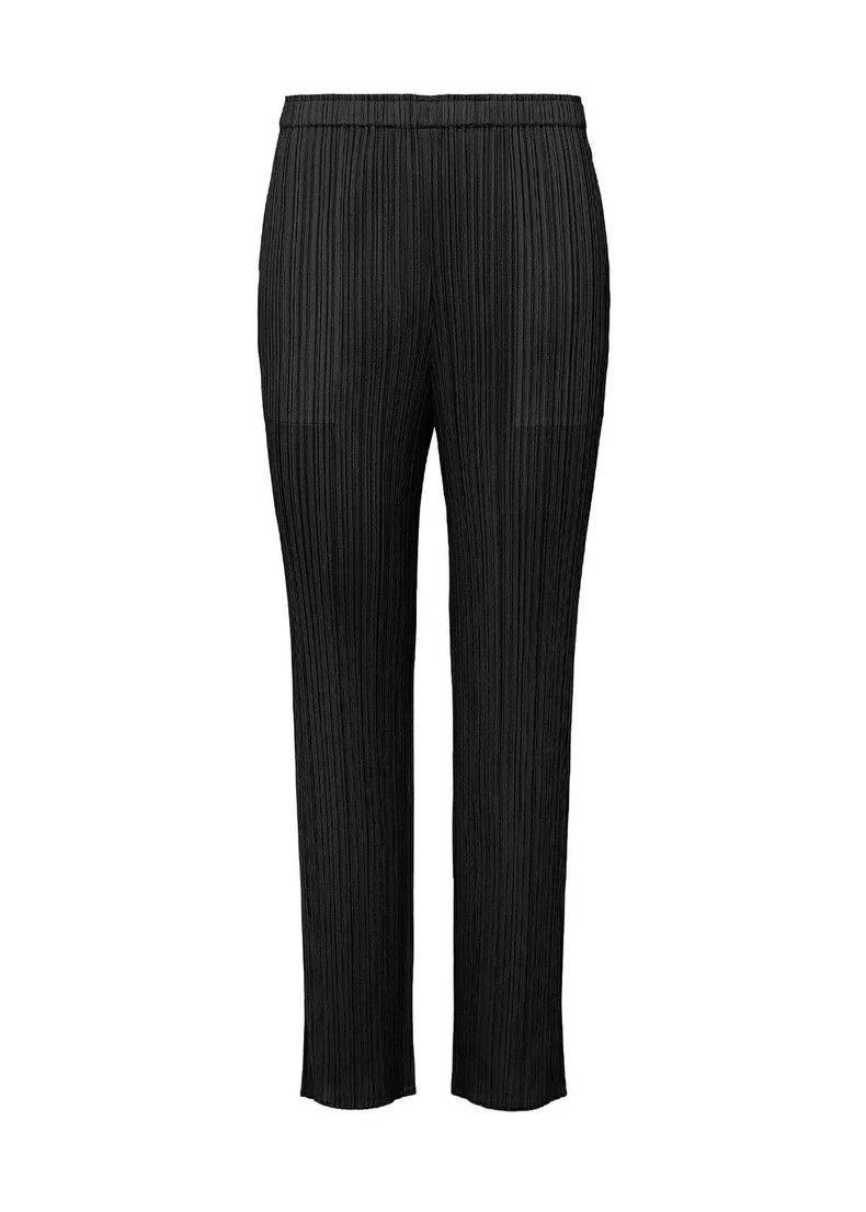 Issey Miyake Issey Miyake size:4 Black pleated straight-leg pants Size 31" - 1 Thumbnail