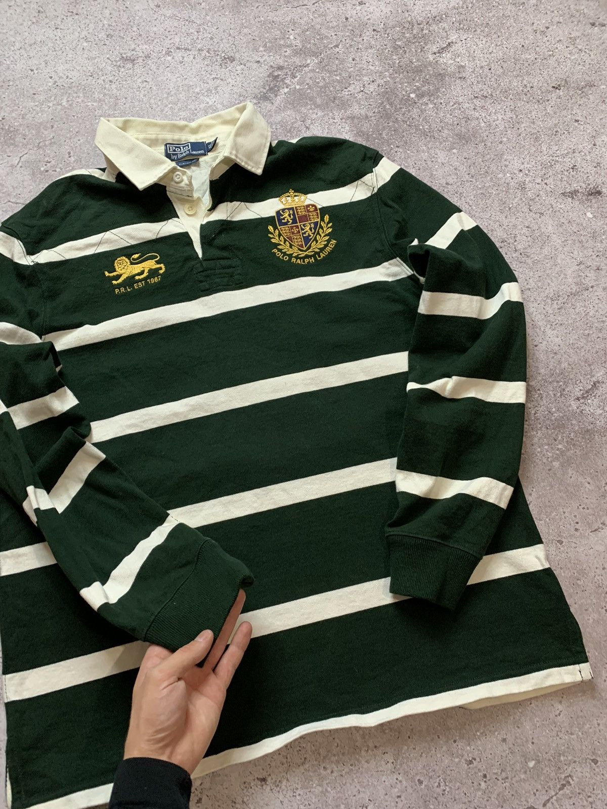 Polo Ralph Lauren × Rugby Ralph Lauren × Vintage Vintage Striped LongSleeve Rugby Polo Ralph Lauren Size US XL / EU 56 / 4 - 3 Thumbnail