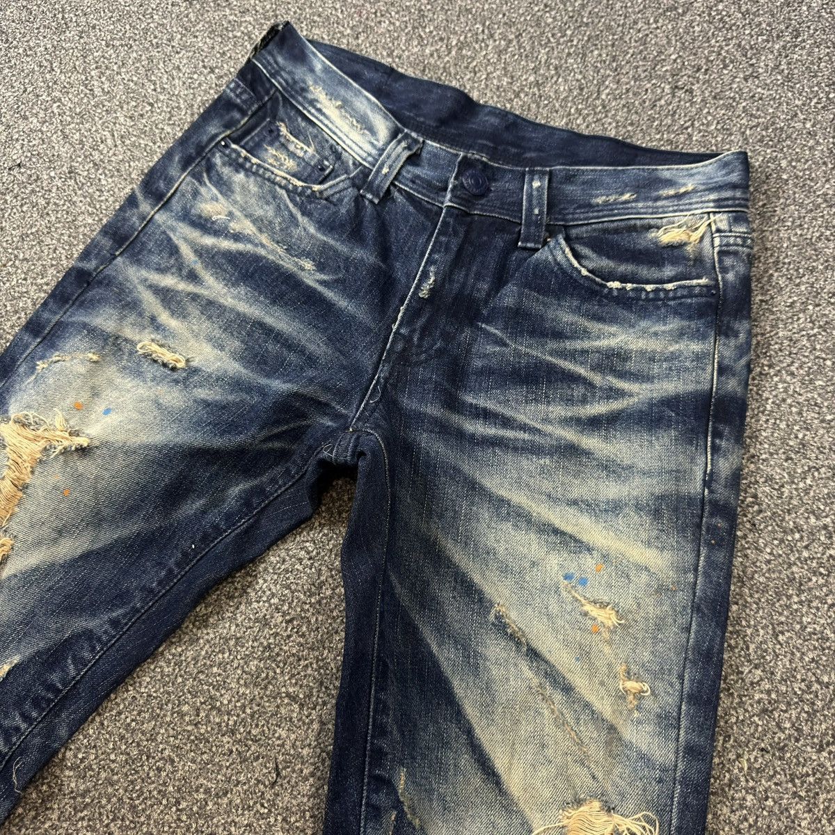 Black Label Distressed Black Label Paint Destroy Denim Jeans Amiri Style Size US 30 / EU 46 - 4 Thumbnail