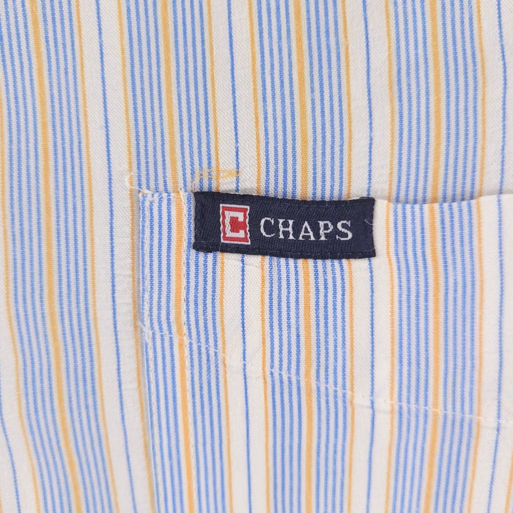 Chaps Chaps Shirt Mens XL Blue Short Sleeve Button Up Casual Stripe Size US XL / EU 56 / 4 - 3 Thumbnail