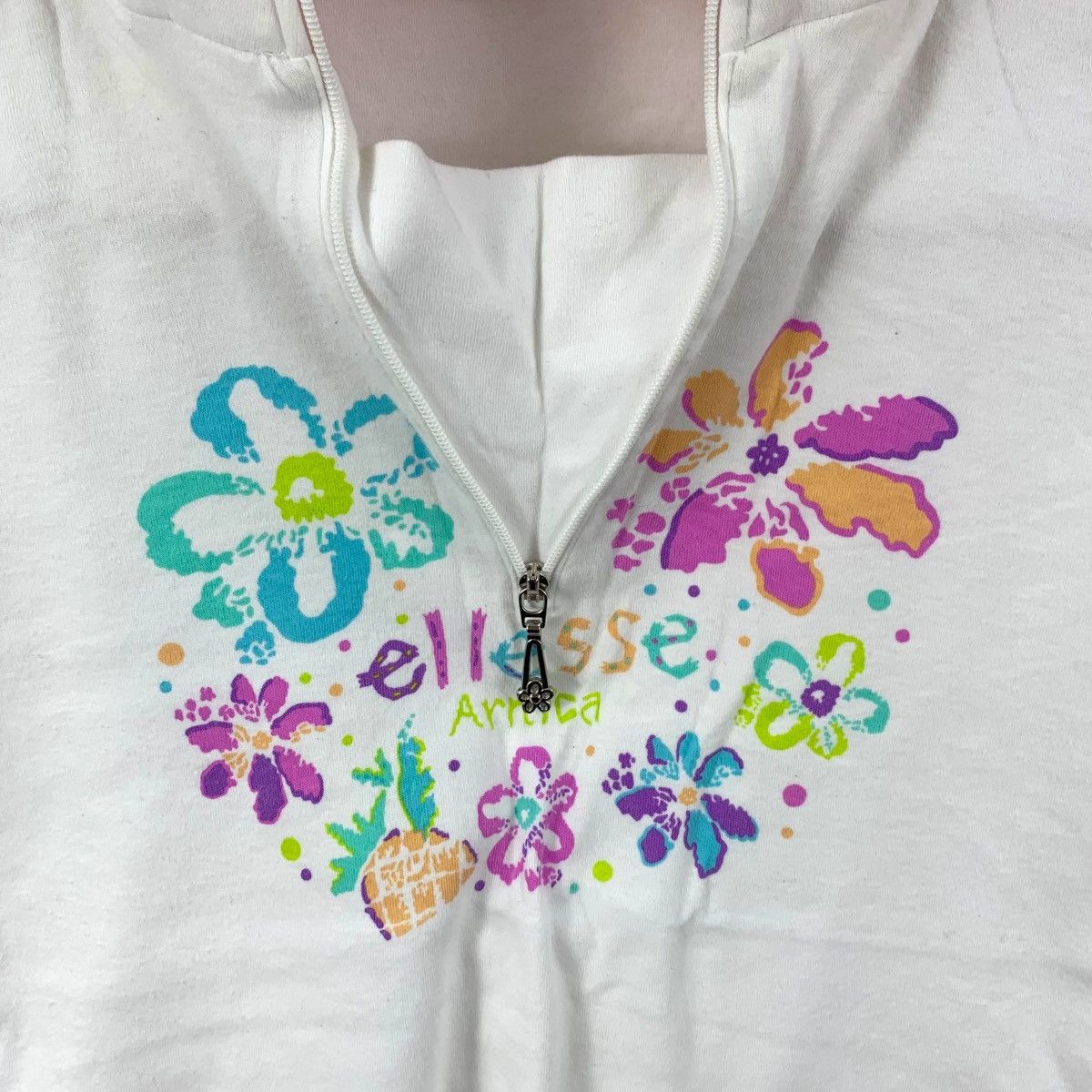 Ellesse Vintage 90’ ELLESSE ITALIA PERUGIA Half Zipper Floral Tee Size S / US 4 / IT 40 - 3 Thumbnail