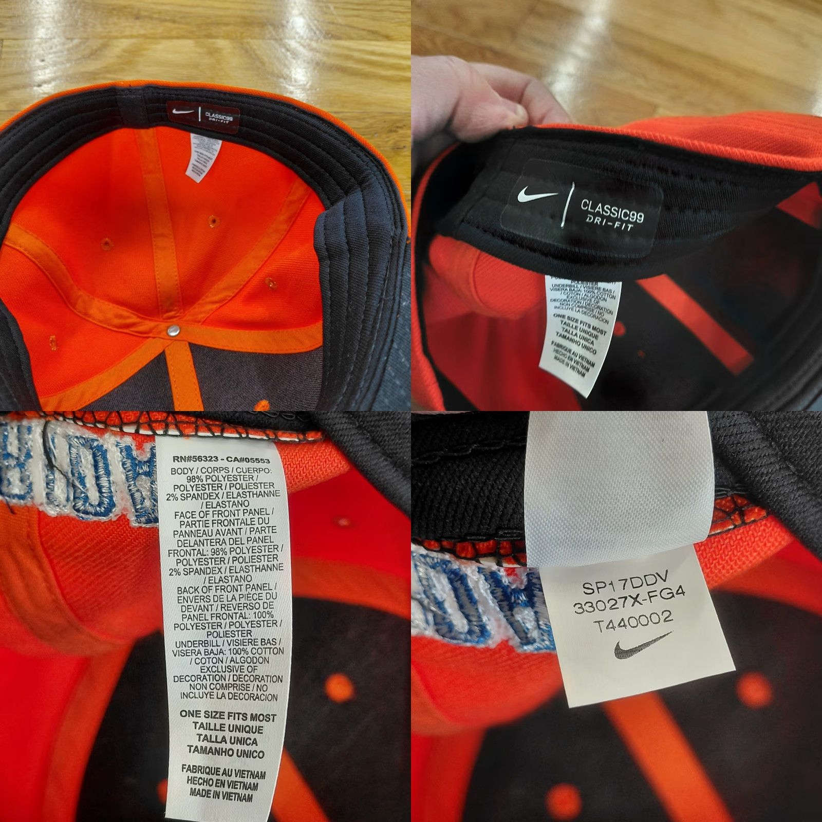 Nike Nike Florida Gators Cap Baseball Hat OSFM Orange Stretch Back Embroidered Football Men Size ONE SIZE - 8 Thumbnail