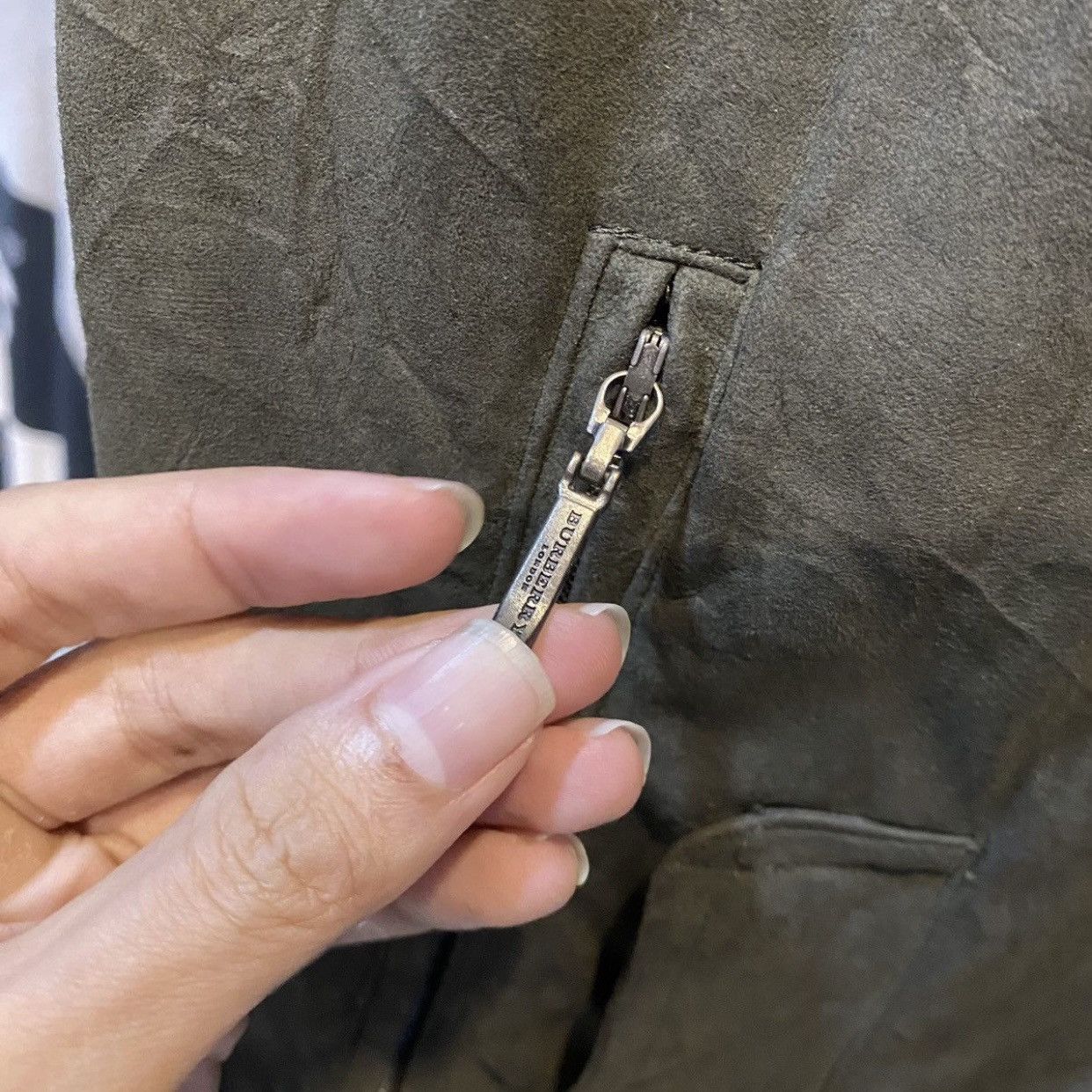 Burberry Burberry London Suede Jacket Nova Check Lined Olive/Brown Size US XL / EU 56 / 4 - 9 Thumbnail