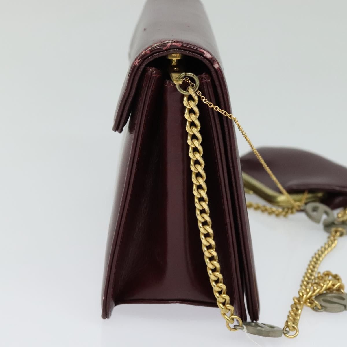 Dior DIOR Chain Shoulder Bag Leather Wine Red Gold Size ONE SIZE - 4 Thumbnail