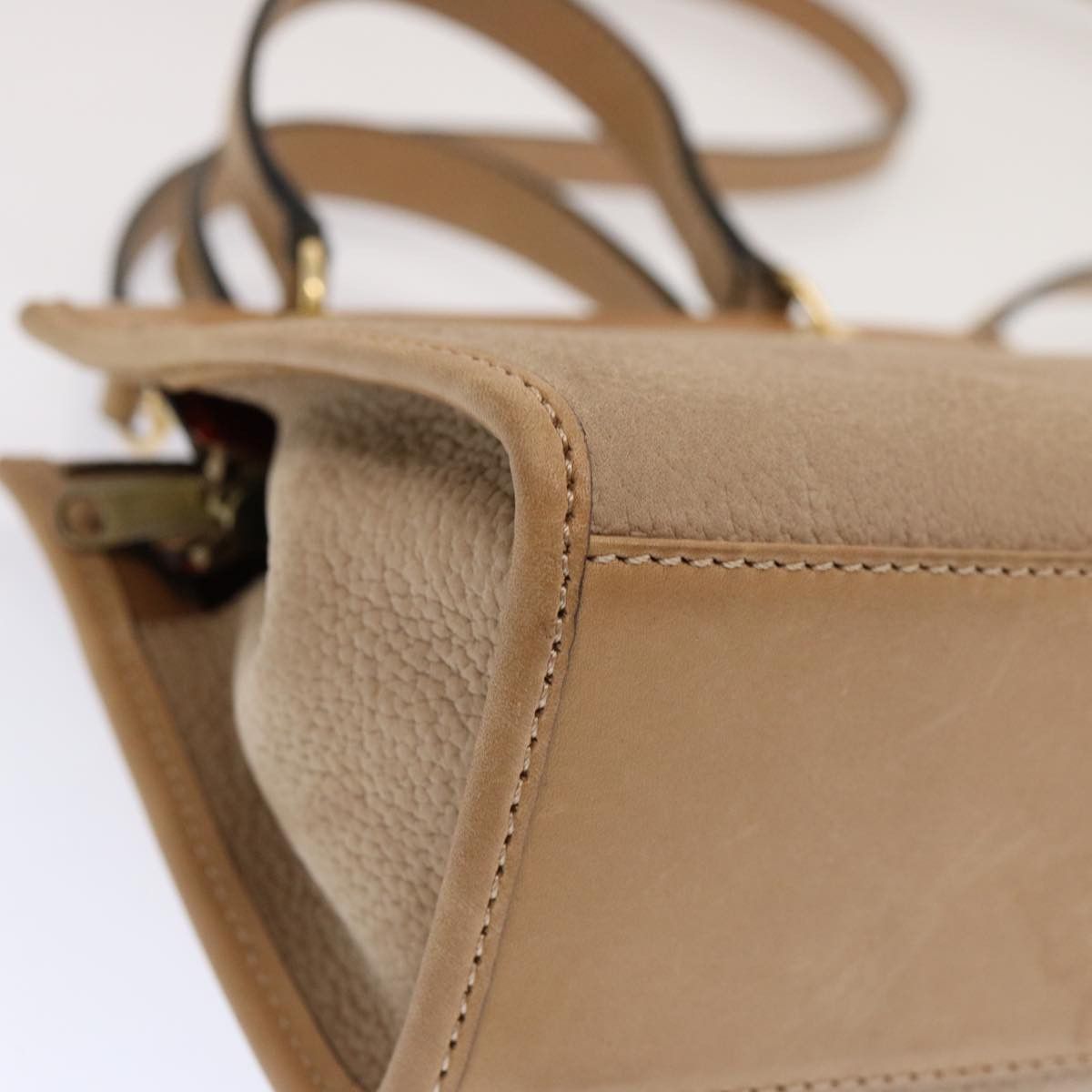 Celine CELINE Hand Bag Leather Beige Size ONE SIZE - 14 Thumbnail