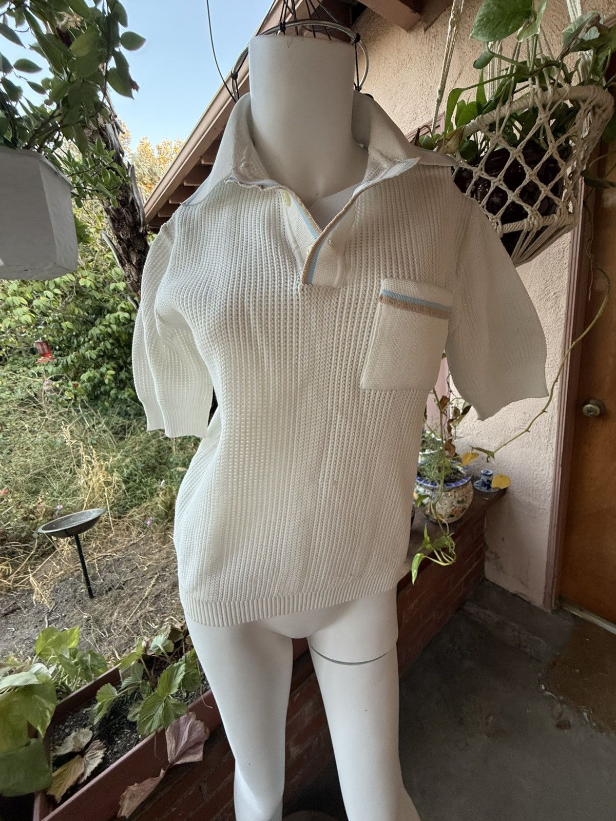 Vintage Vintage 60’s white poly polo Made in Italy. Size US S / EU 44-46 / 1 - 4 Thumbnail