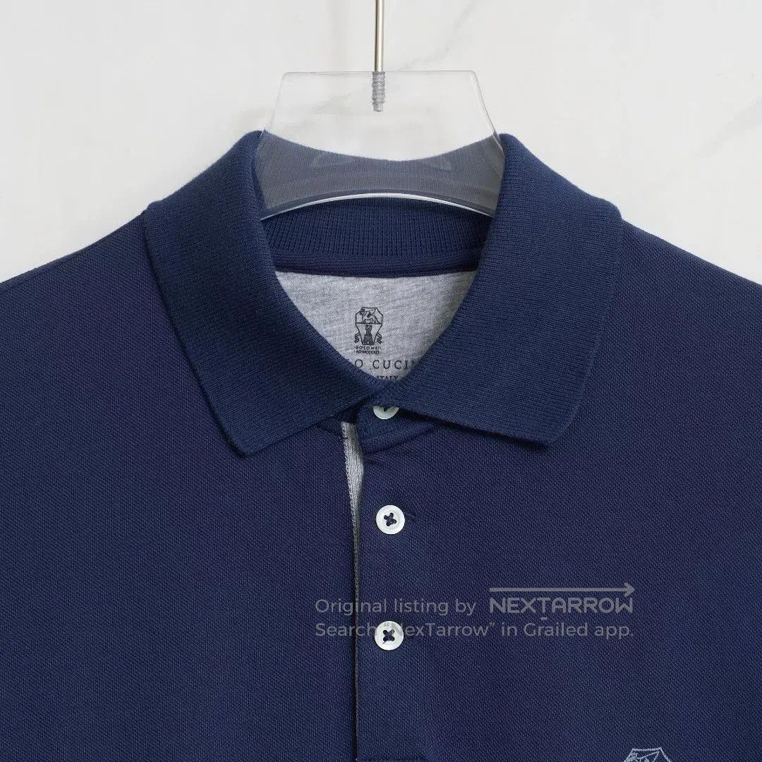 Brunello Cucinelli Brunello Cucinelli Men's Navy Printed Polo. Size US M / EU 48-50 / 2 - 2 Thumbnail