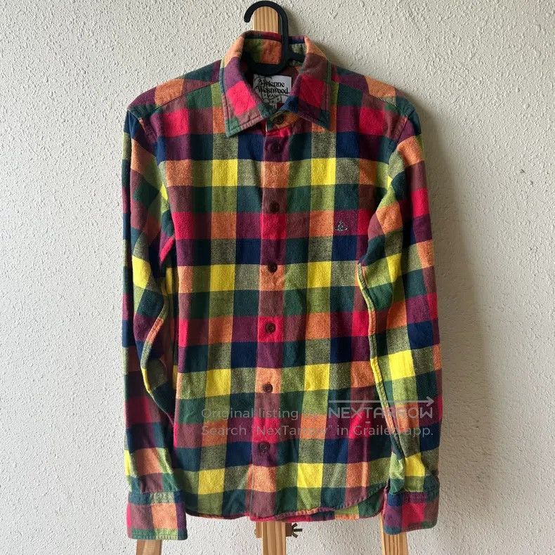 Vivienne Westwood vivienne westwood Saturn Embroidered Plaid Shirt Size S / US 4 / IT 40 - 7 Thumbnail