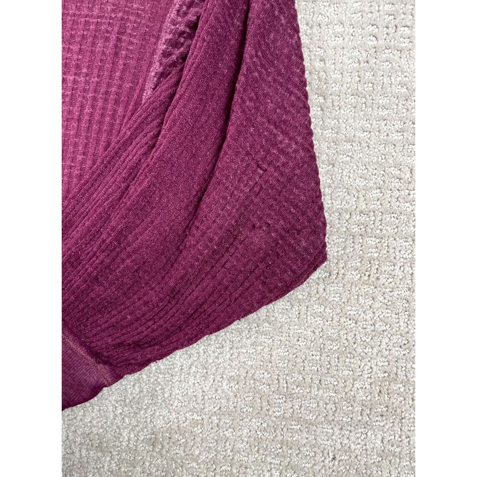 Vintage We The Free Sweater Womens Small Purple Southside Thermal V Neck Peasant Top Size S / US 4 / IT 40 - 6 Thumbnail