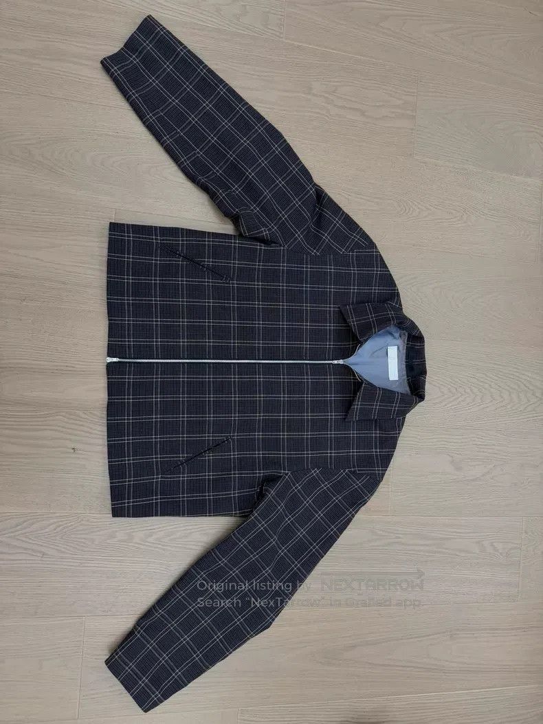 Our Legacy Our Legacy Plaid Two-way Zip Collar Jacket Navy Blue Size US S / EU 44-46 / 1 - 1 Thumbnail