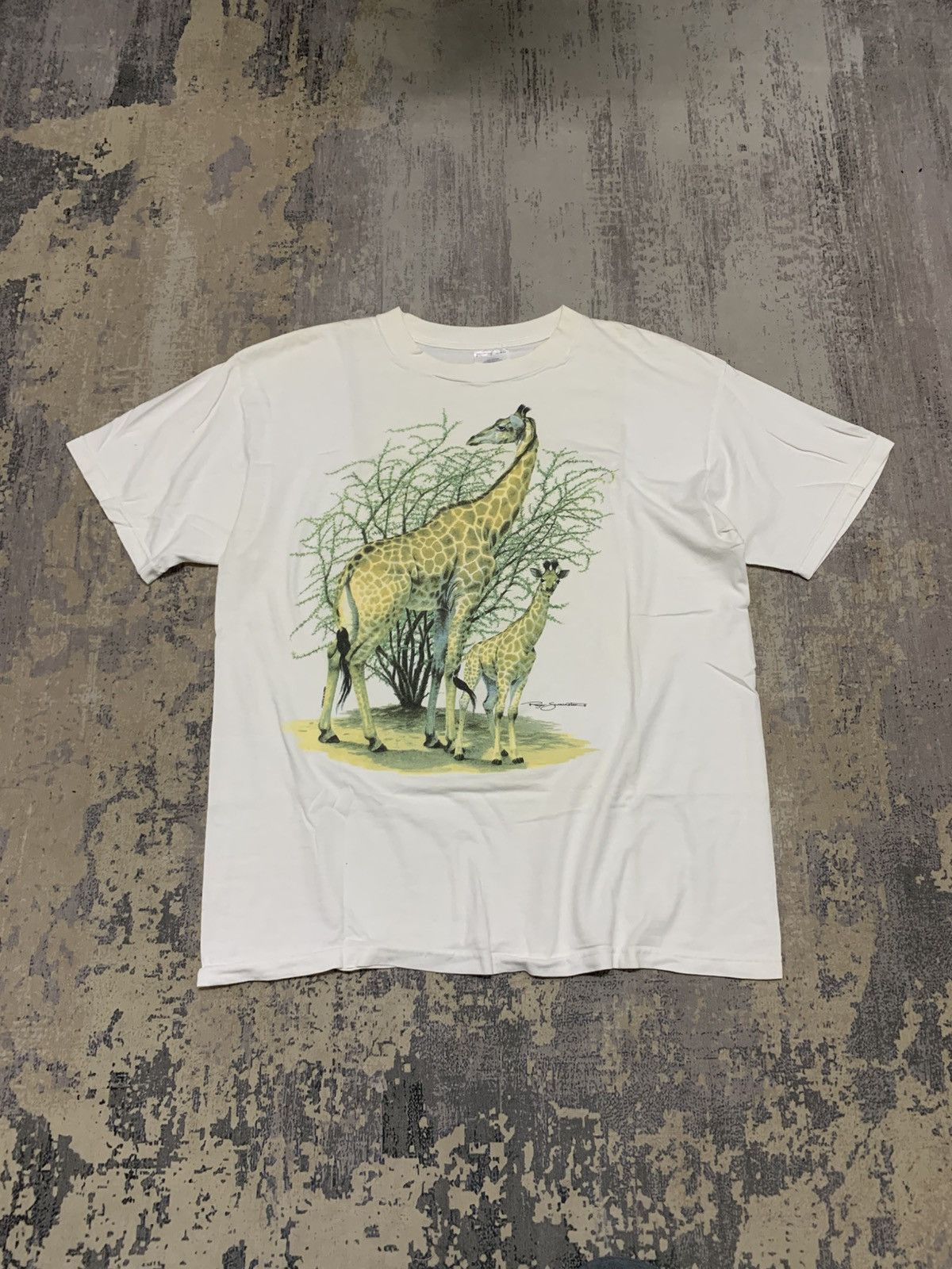 Vintage Vintage 90’s Giraffe Animal T Shirt Large Size US L / EU 52-54 / 3 - 1 Thumbnail