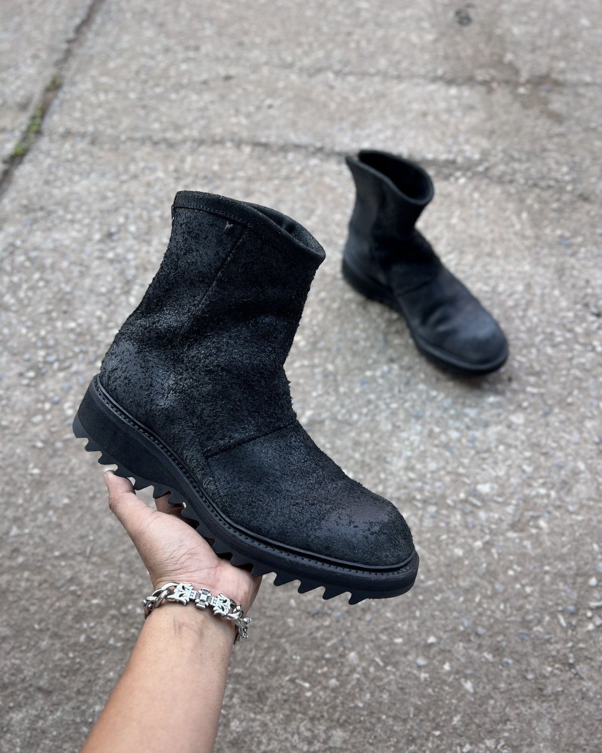 Julius Julius_7 SS16 Angel_s Blistered Reverse Cow Back Zip Boots Size US 8.5 / EU 41-42 - 5 Thumbnail