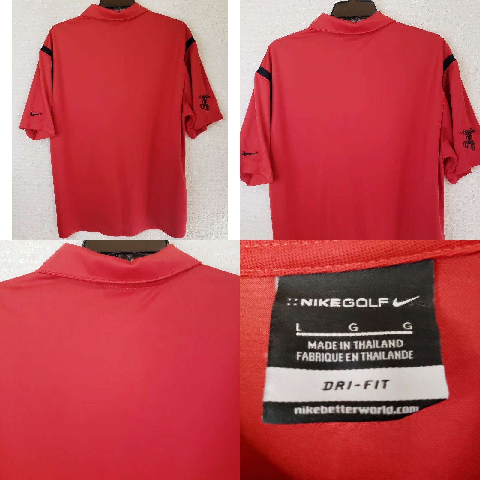 Nike Nike Golf Dri-Fit Polo Shirt Mens L Red Polyester Stretch Dragon Logo Short Sleeve Polo Shirt Golf Casual Size US L / EU 52-54 / 3 - 8 Thumbnail