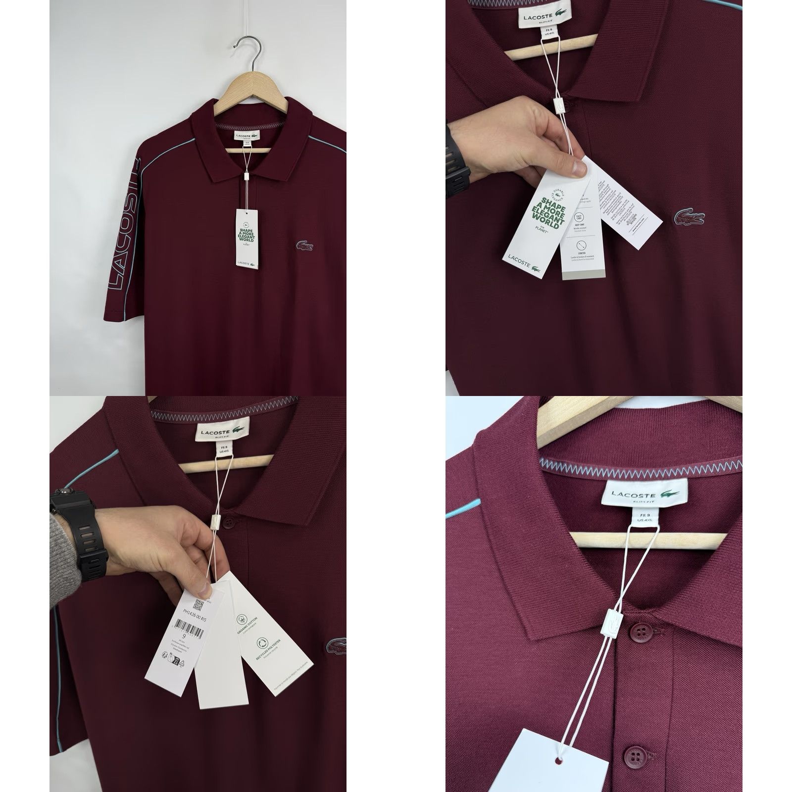 Lacoste VINTAGE Lacoste Polo Shirt 4XL Slim Red Men Size US XXL / EU 58 / 5 - 8 Thumbnail