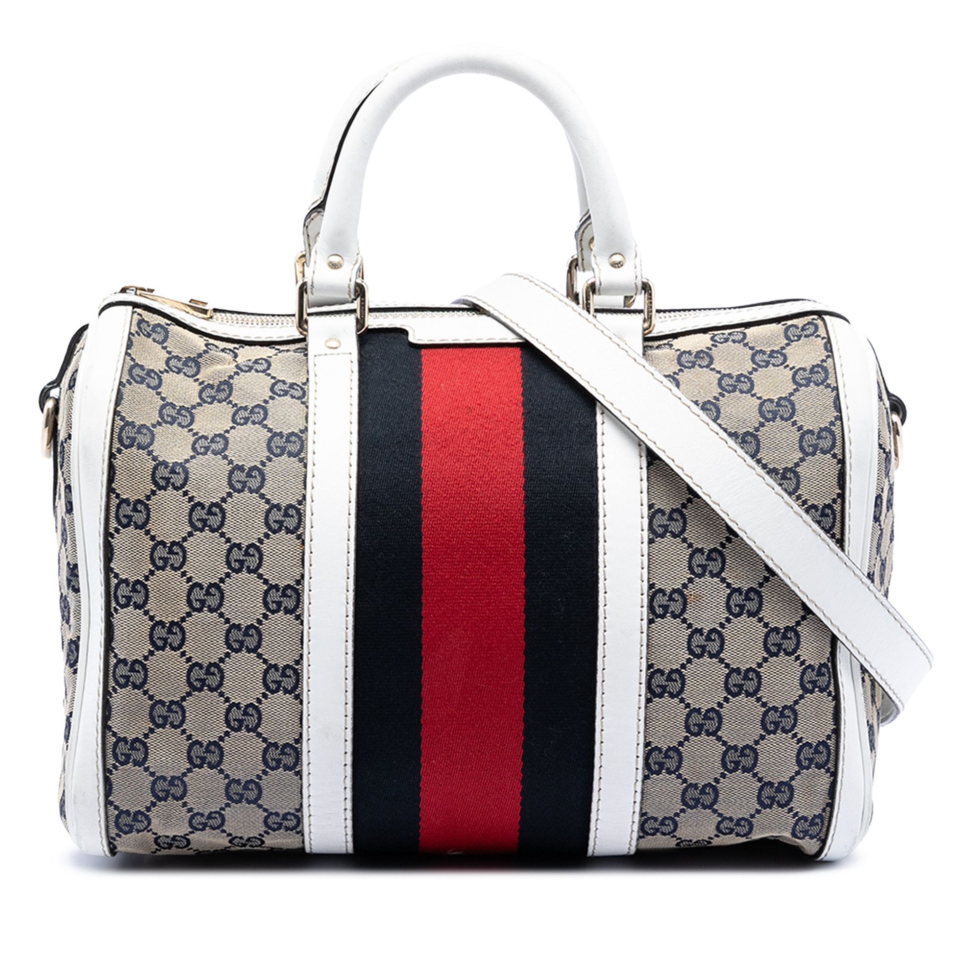 Gucci Medium GG Canvas Web Joy Boston Bag