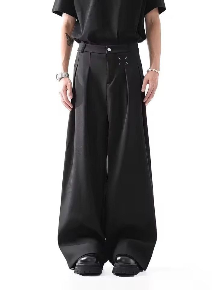 Vintage Extreme Wide Leg Pleated Trousers Baggy Pant Size US 37 - 3 Thumbnail