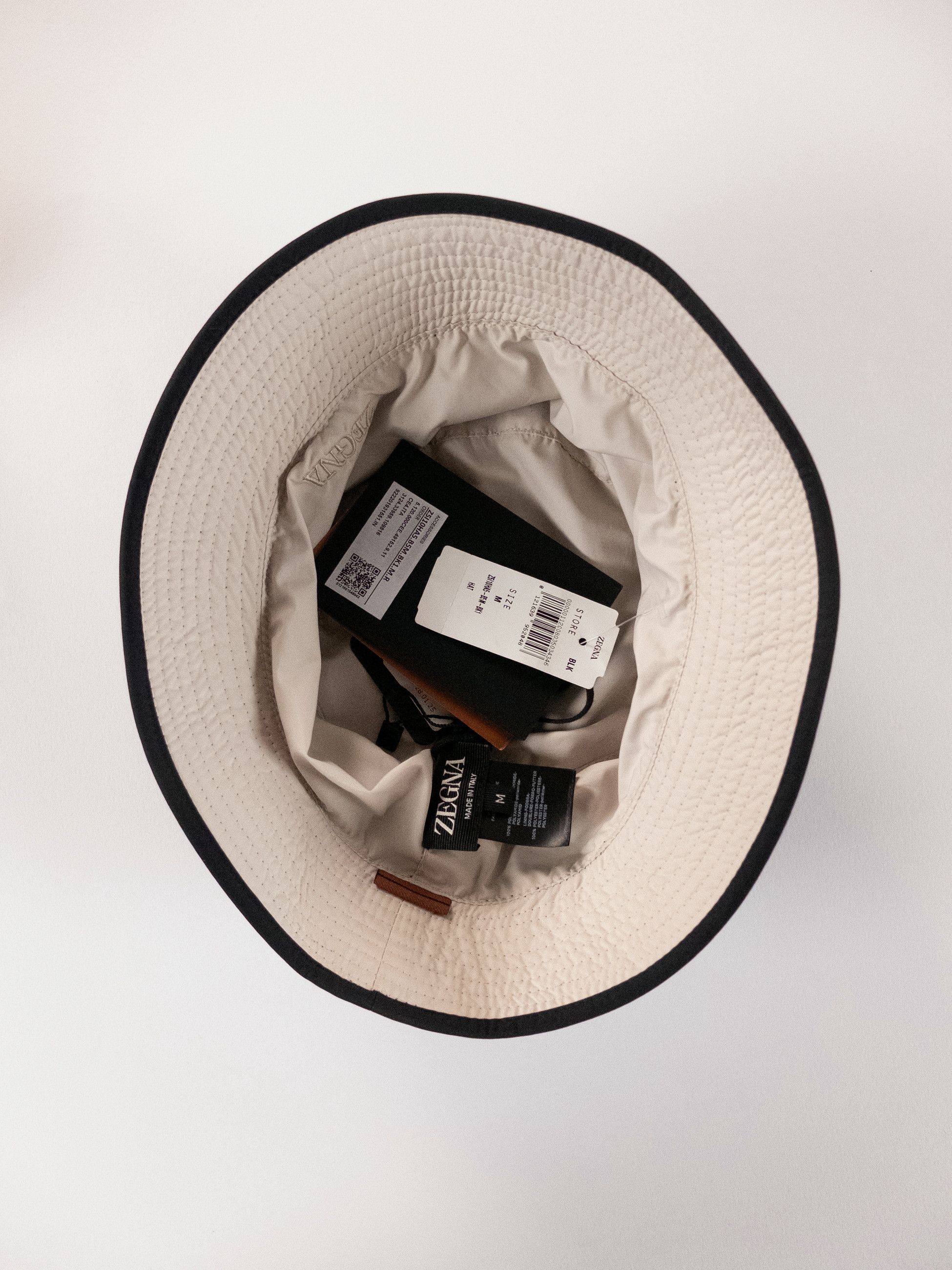 Ermenegildo Zegna ERMENEGILDO ZEGNA black logo embroidered nylon bucket hat Size ONE SIZE - 9 Thumbnail