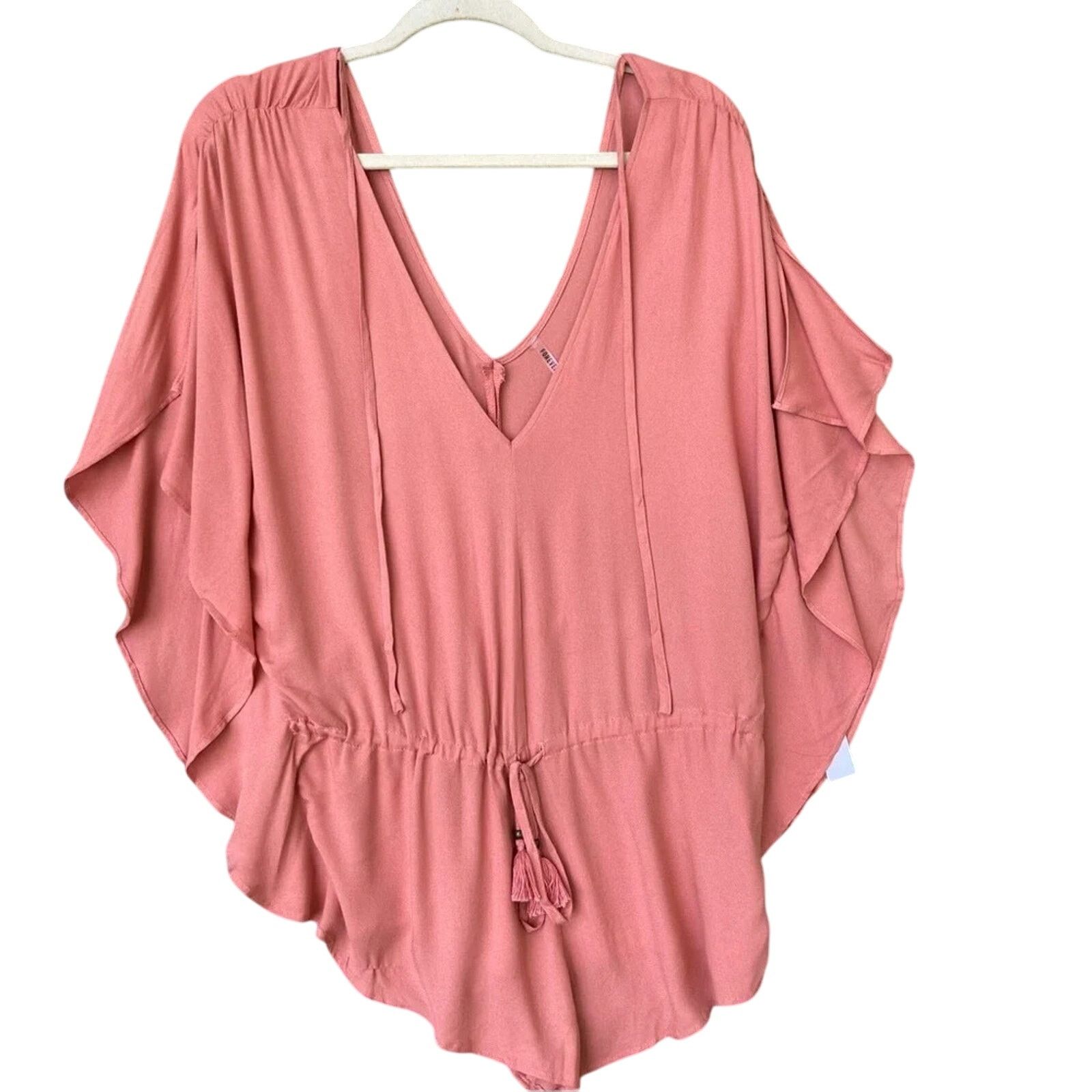 Forever 21 NWT New Forever 21 Womens Small Flowy Romper Swim Cover Up Size 27" / US 4 / IT 40 - 1 Thumbnail