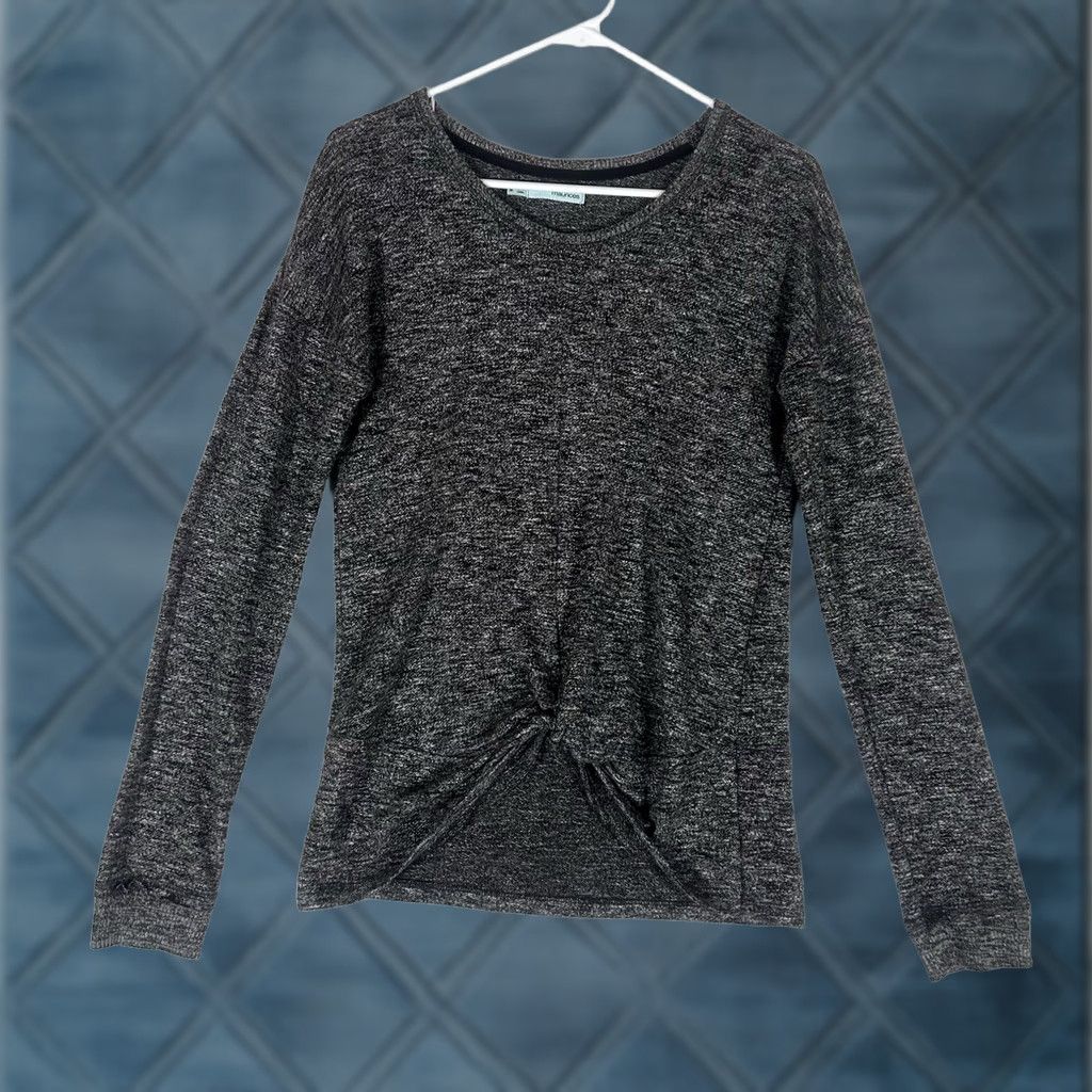 Vintage Maurices Womens Medium Round Neck Long Sleeve Gray Blouse L/S Casual Shirt Regular Fit Size M / US 6-8 / IT 42-44 - 1 Thumbnail