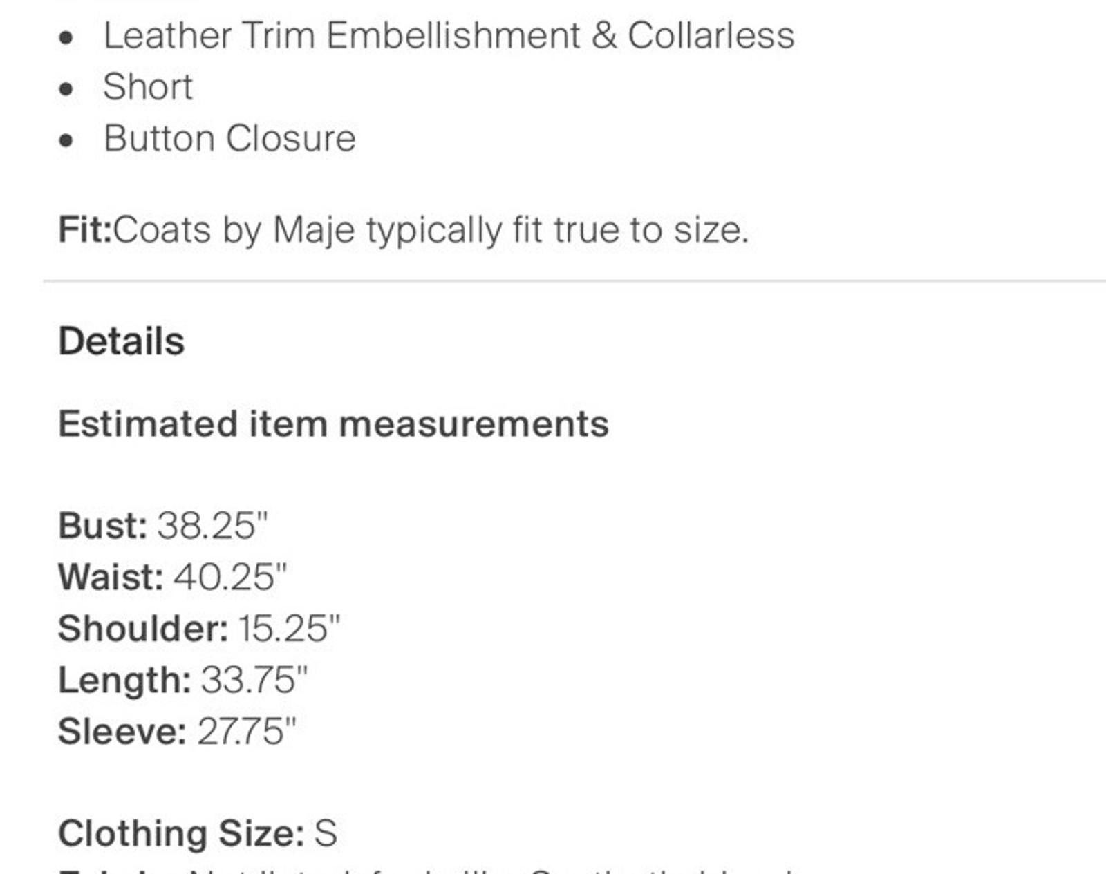 Majestic Maje Genuine Leather Genuine Fur Black Warm Coat Sz 38/S Size S / US 4 / IT 40 - 4 Thumbnail