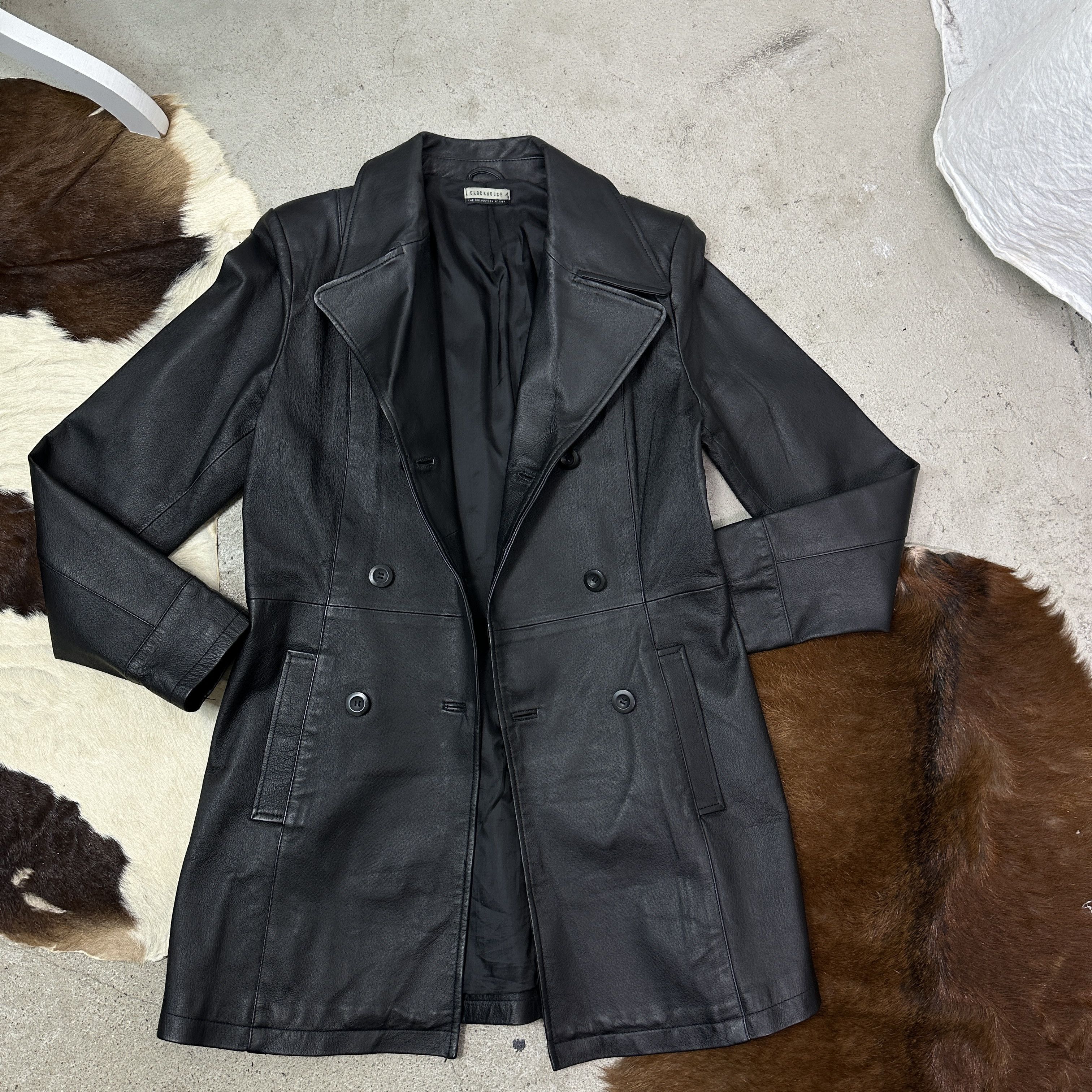 Vintage Vintage Biker Double-Breasted Grunge Leather Coat 90s Size M / US 6-8 / IT 42-44 - 4 Thumbnail