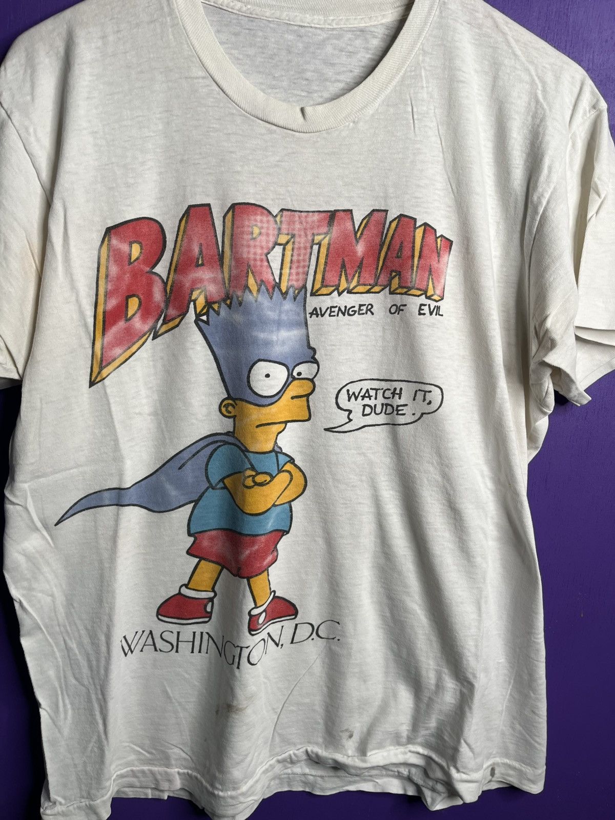 The Simpsons × Vintage Vintage 90s The Simpsons bartman Washington DC T-shirt Size US L / EU 52-54 / 3 - 3 Thumbnail