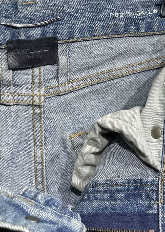 Saint Laurent Paris Saint Laurent D02 Distressed Light Blue Skinny Jeans Size US 27 - 7 Thumbnail