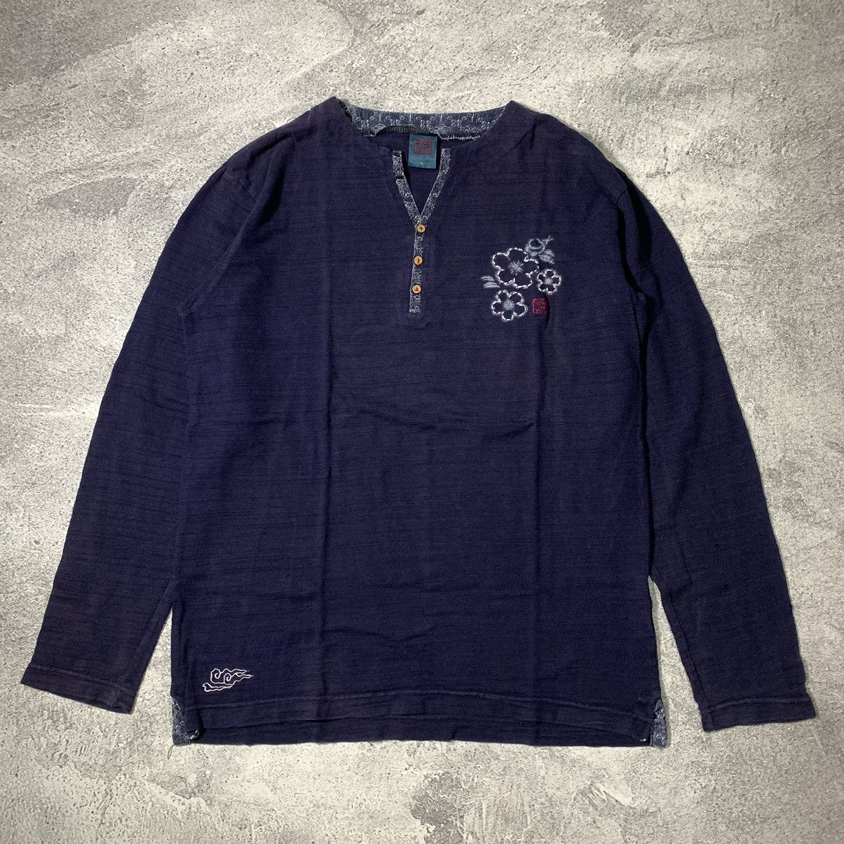 Japanese Brand JAPANESE TRADITIONAL FLOWER LONG SLEEVE SUKAJAN STYLE Size US M / EU 48-50 / 2 - 1 Thumbnail