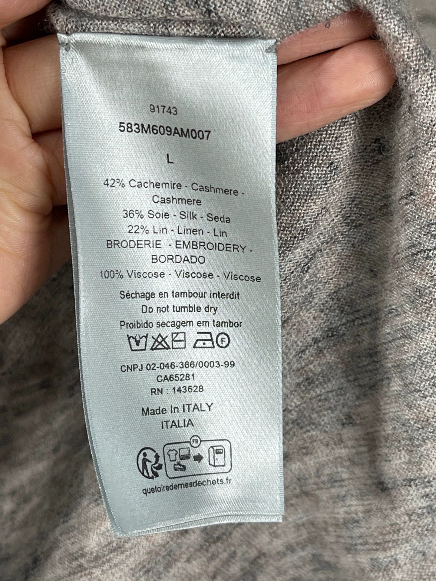 Dior Dior ss25 Embroidered Slogan Logo Knit Long Sleeve L New Size L / US 10 / IT 46 - 7 Thumbnail