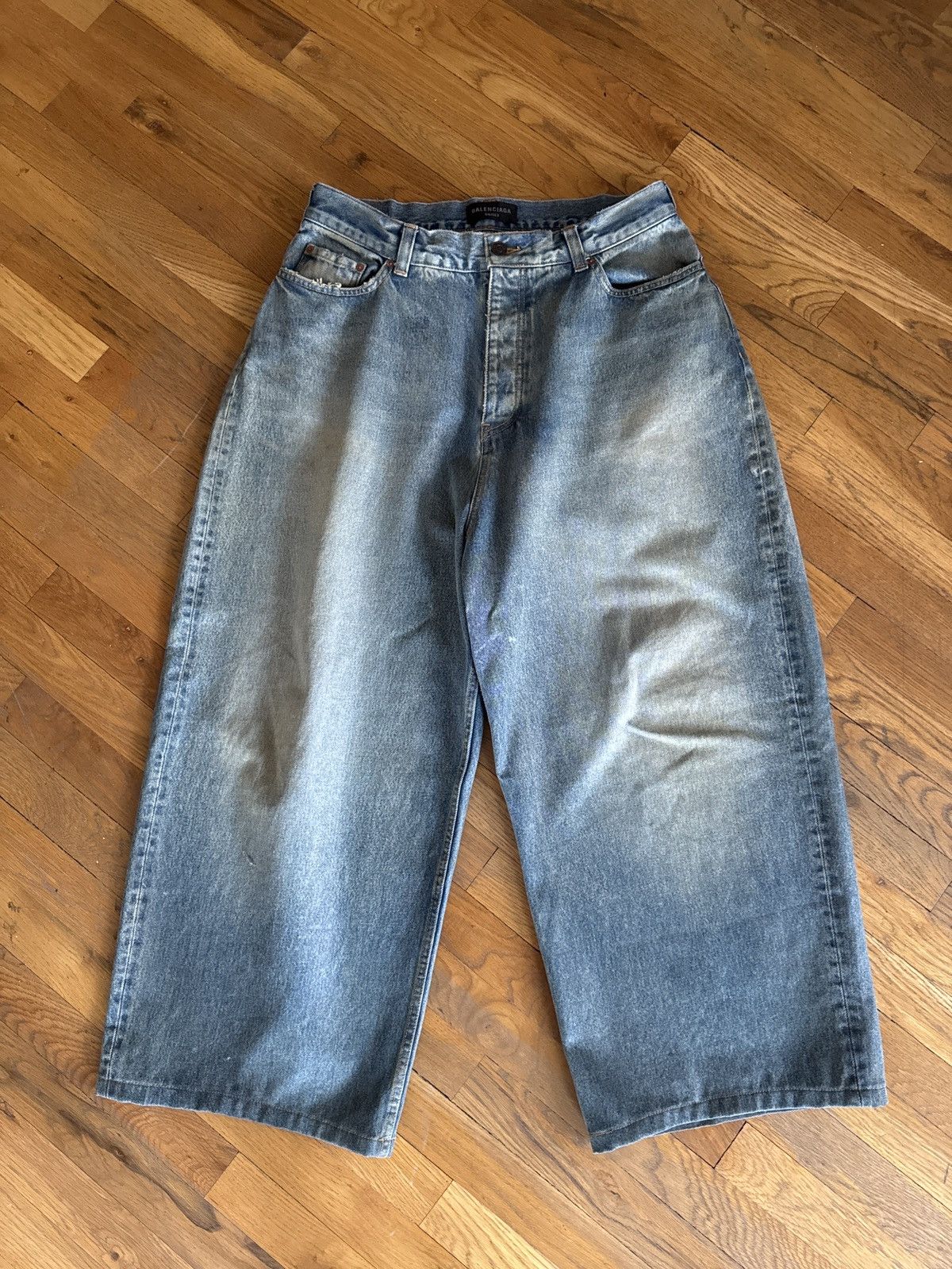 Balenciaga Balenciaga fw22 360° runway waxed/coated baggy jeans