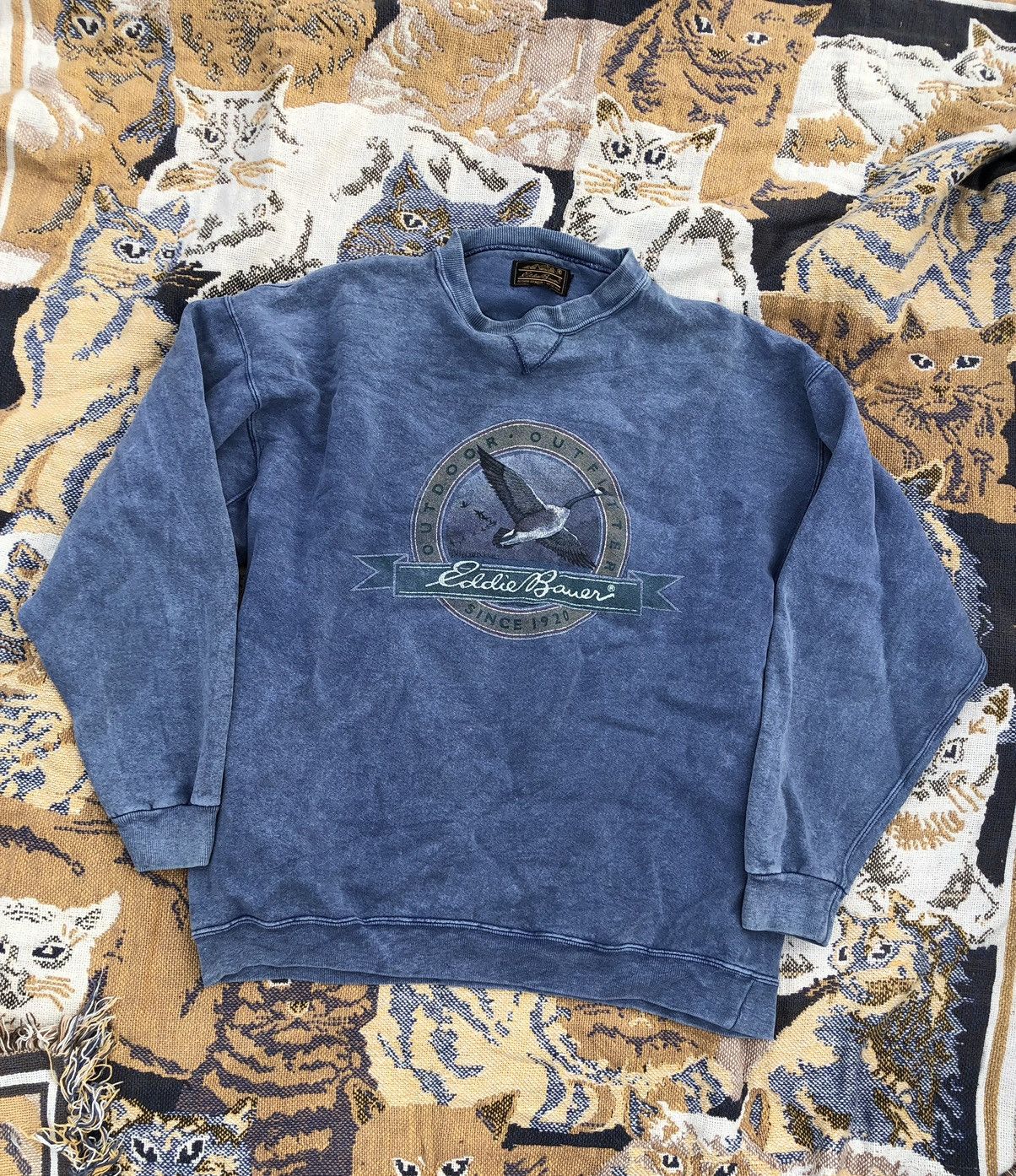 Eddie Bauer × Vintage Vintage hunting Eddie Bauer Sweatshirt Duck Xl faded Size US XL / EU 56 / 4 - 1 Thumbnail