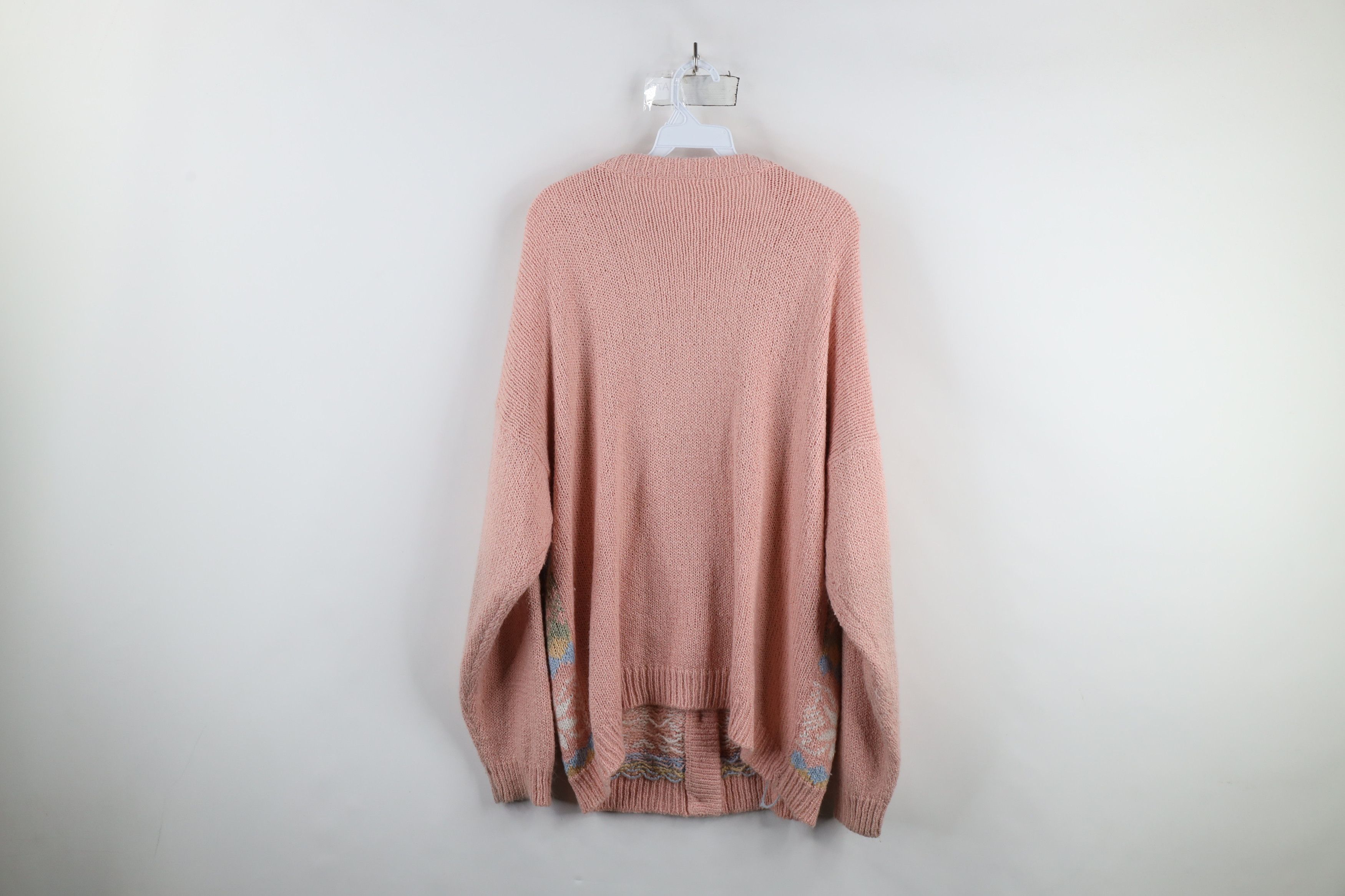 Vintage Vintage 90s Blend Pastel Fair Isle Knit Cardigan Sweater Size XXL / US 16-18 / IT 52-54 - 11 Thumbnail