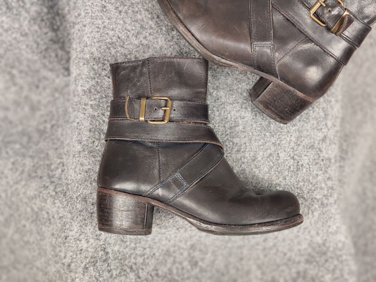 MoMA Moma Handmade Leather Shoes Buckle Wide Width Ankle Boots Size US 5 / IT 35 - 3 Thumbnail