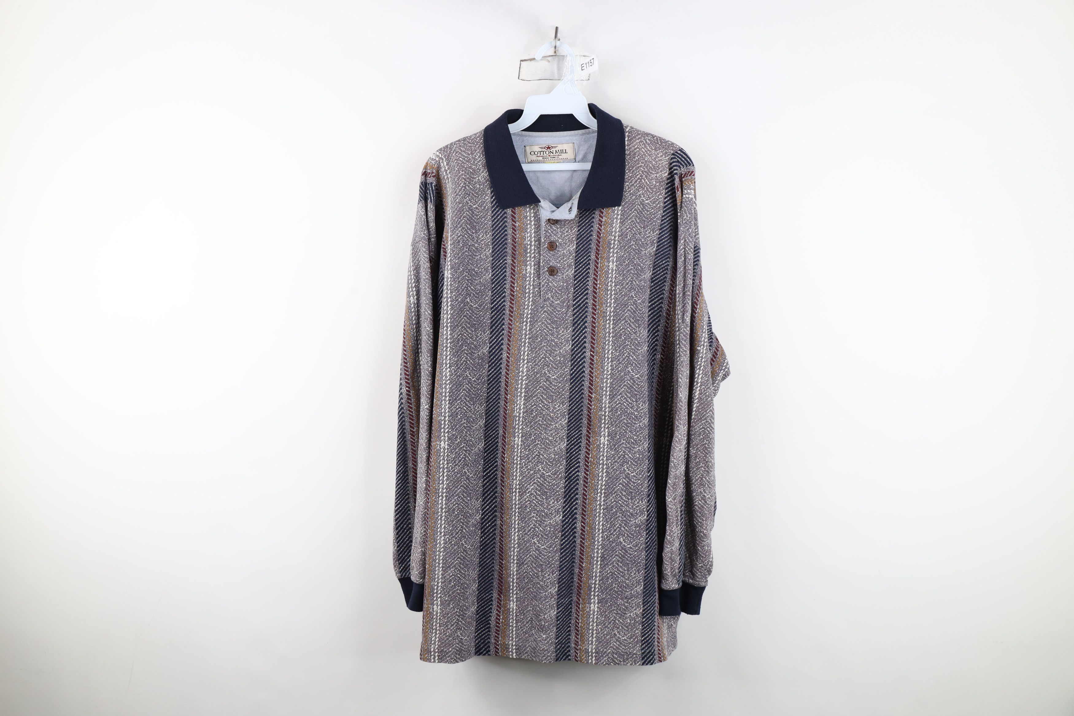 Vintage Vintage 90s Streetwear Striped Long Sleeve Rugby Polo Shirt Size US XL / EU 56 / 4 - 1 Thumbnail