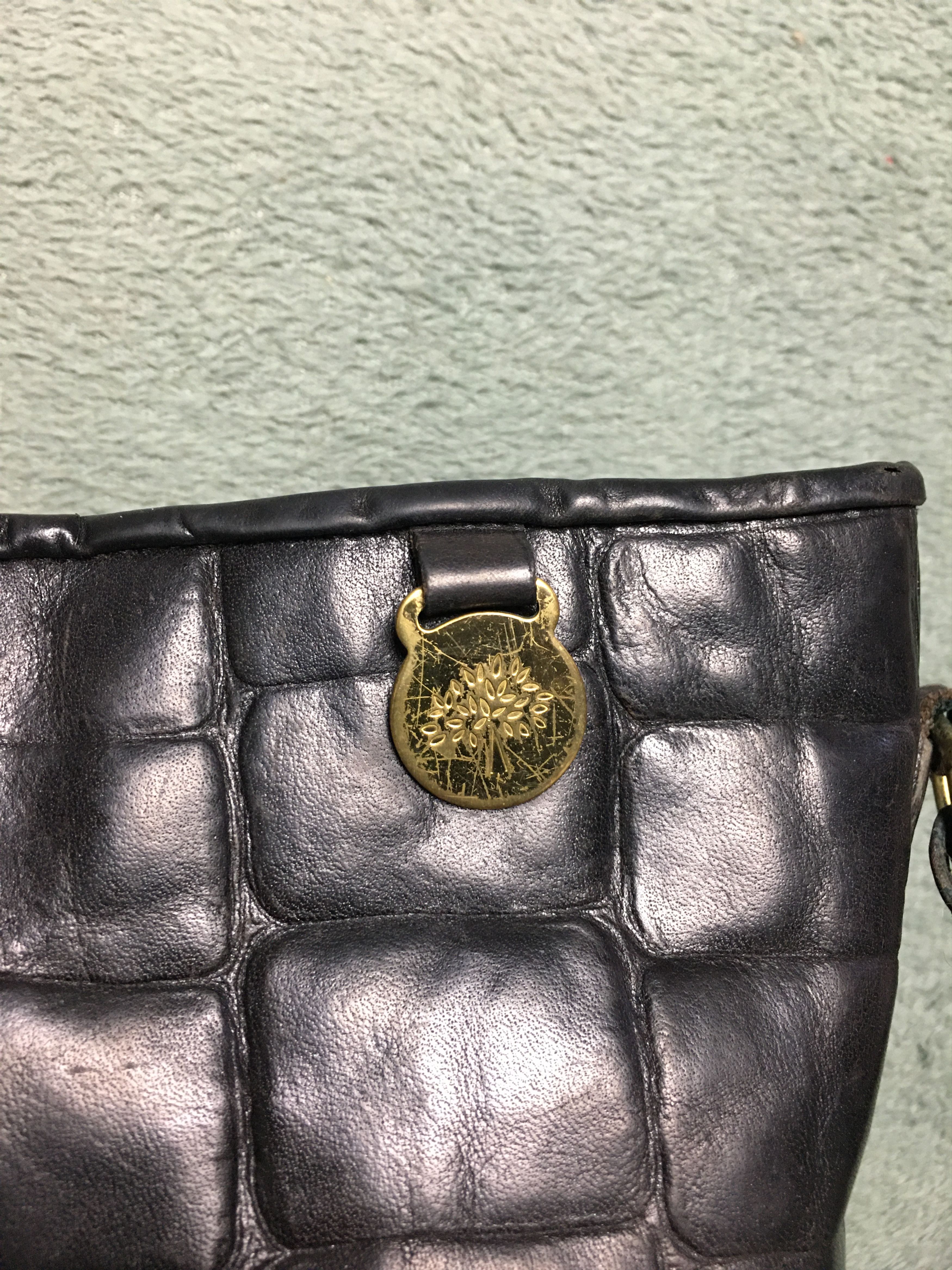Mulberry Mulberry Black Leather Croco Embossed Shoulder Bag Size ONE SIZE - 8 Thumbnail