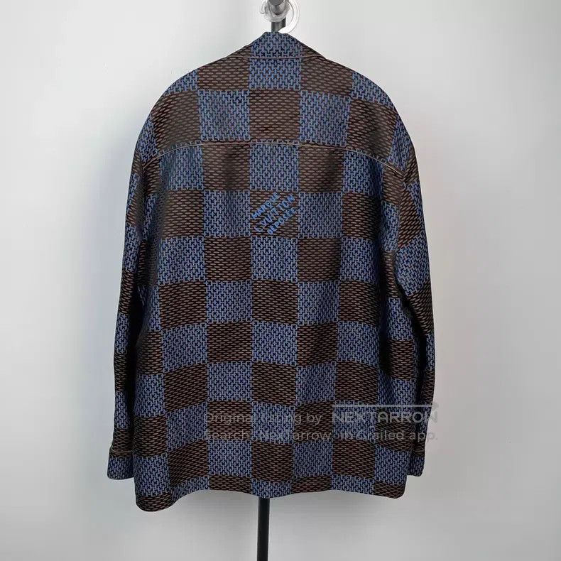 Louis Vuitton Louis Vuitton Fei Dong Xiu Blue Checkerboard Logo Long Sle Size US XL / EU 56 / 4 - 3 Thumbnail