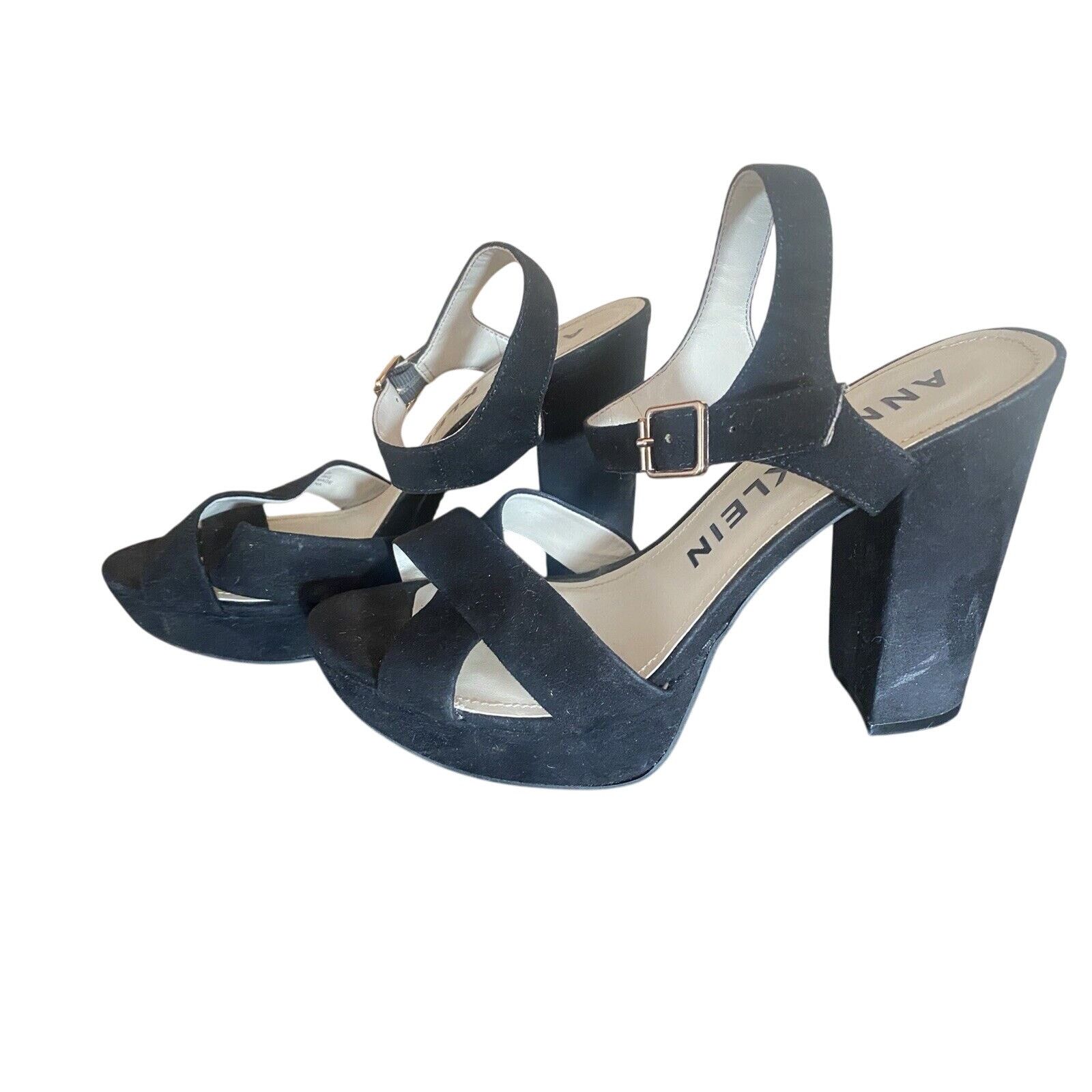Anne Klein Anne Klein Block HeelsBlk Sz 7.5 Sandals 323703118 Size US 7.5 / IT 37.5 - 1 Thumbnail