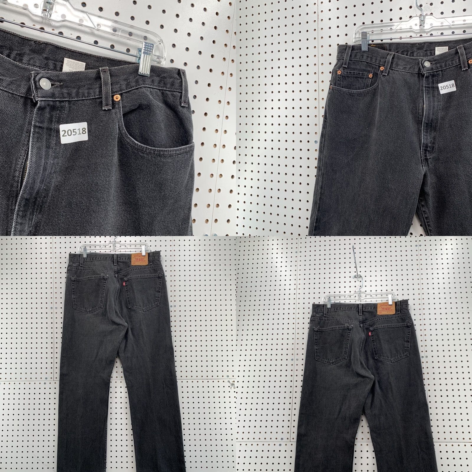 Levi's VINTAGE Levi's 505 Black Denim Jeans Mens Straight Regular 35x34 90s Theme Leather? Size US 38 / EU 54 - 8 Thumbnail
